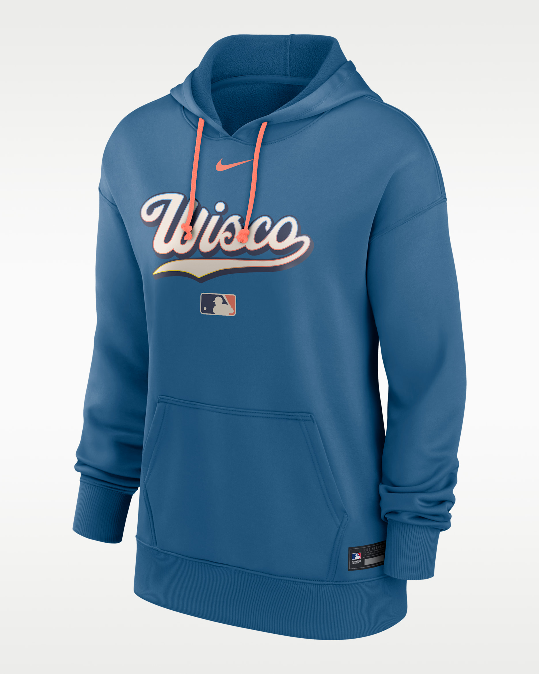 Milwaukee Brewers Authentic Collection City Connect Women's Nike Therma MLB Pullover Hoodie - Dark Blue