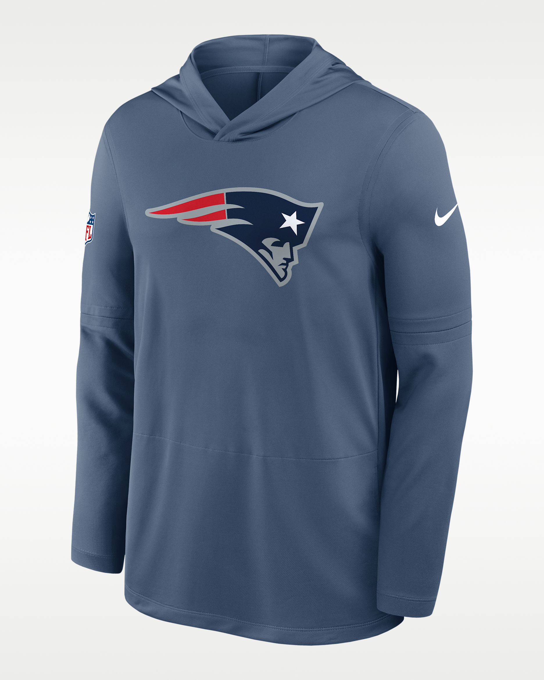 New England Patriots Rivalries Collection Sideline Men's Nike Dri-FIT NFL Long-Sleeve Hooded Top - Blue