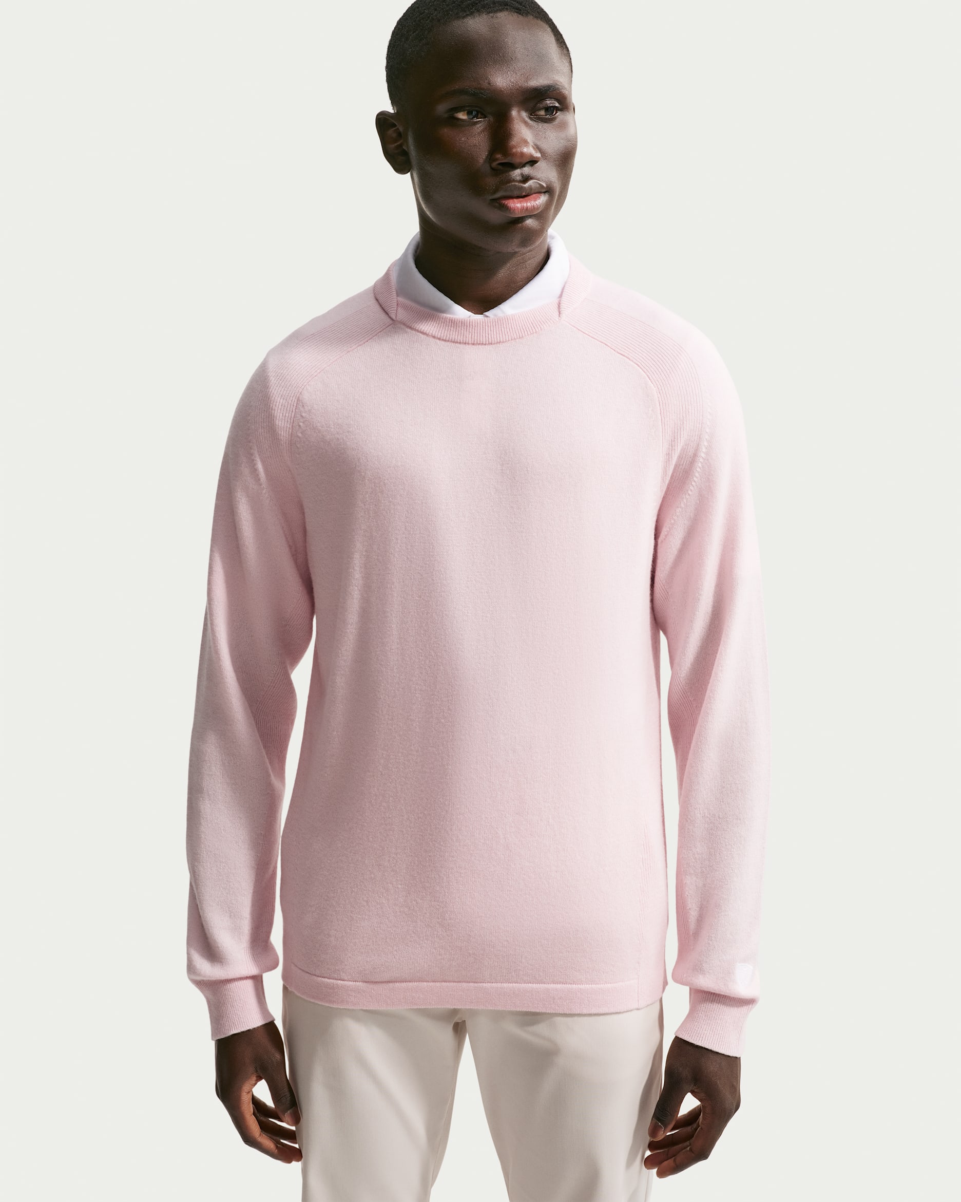 Nike Tailored Performance Men's Crew-Neck Golf Crew-Neck Top - Pearl Pink/Sail