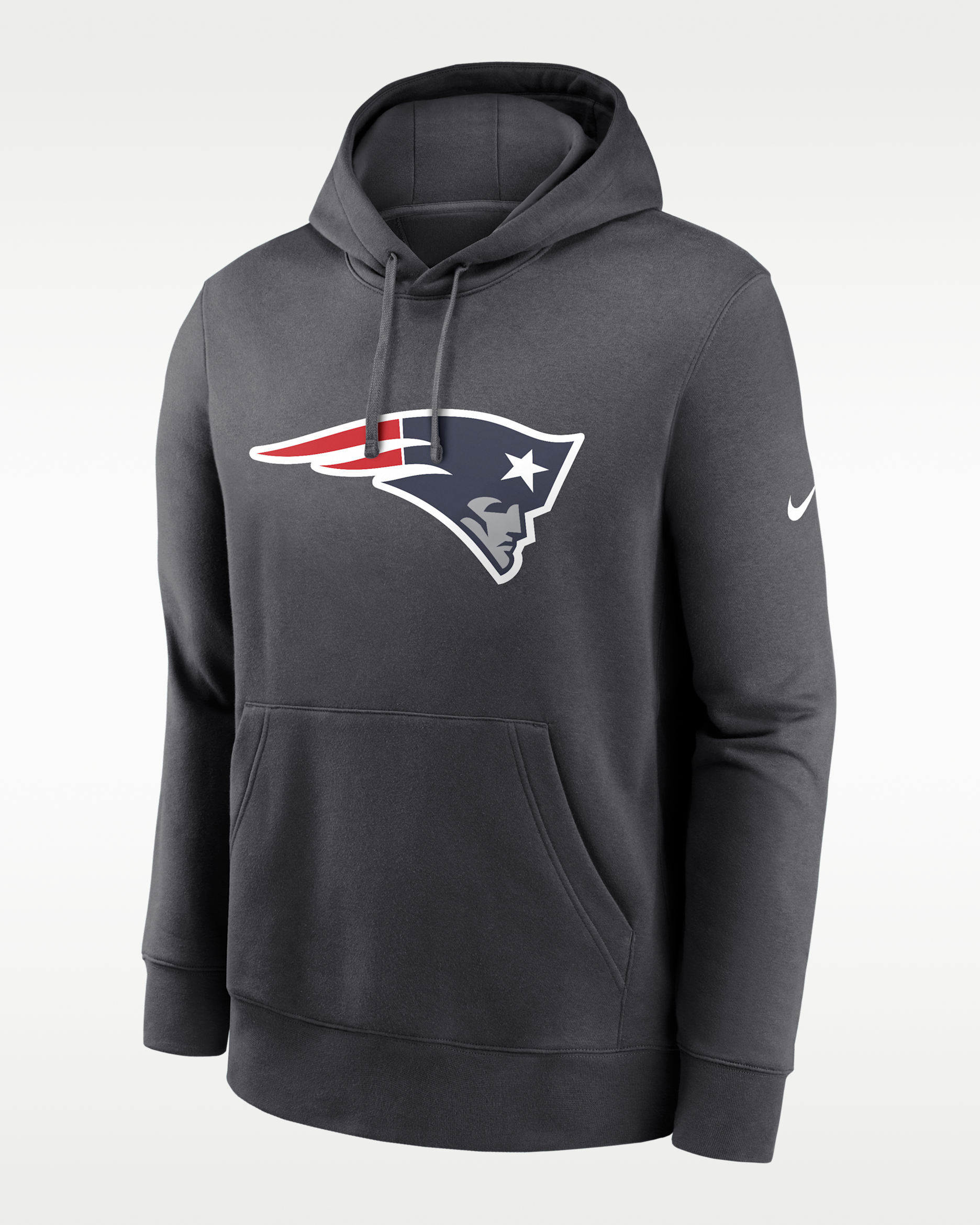 New England Patriots Club Logo Men's Nike NFL Pullover Hoodie - Anthracite