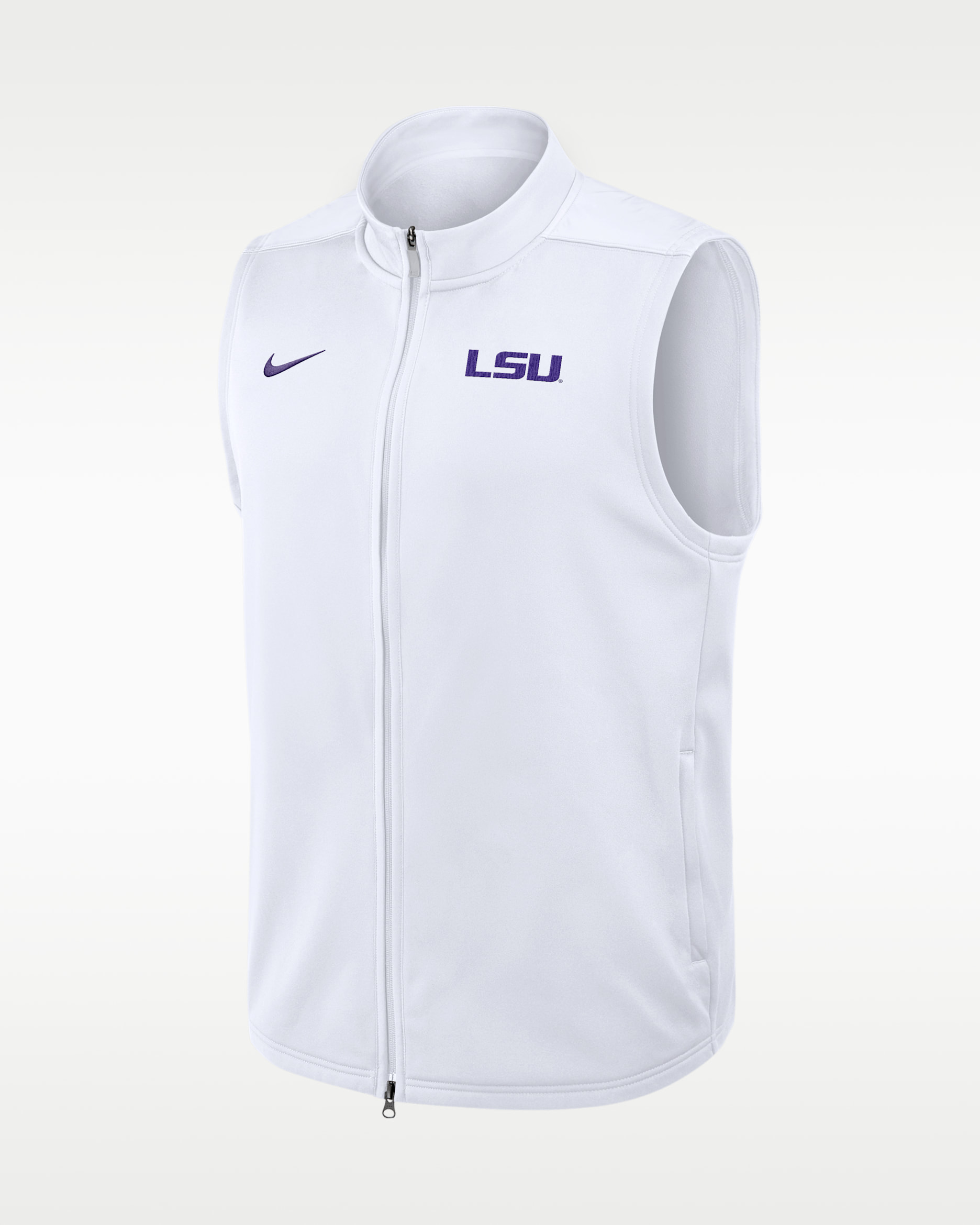 LSU Primetime Victory Men's Nike Therma-FIT College Full-Zip Vest - White