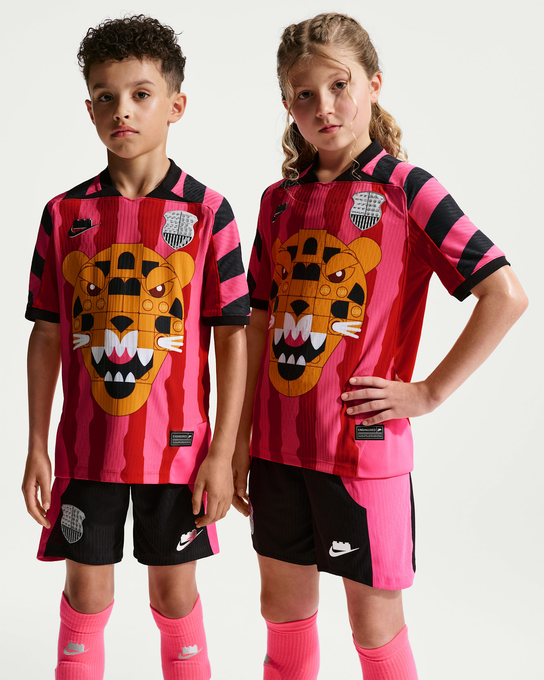 Nike x LEGO® Collection Older Kids' Aero-FIT Football Shirt - Hyper Pink/Rush Red/Black
