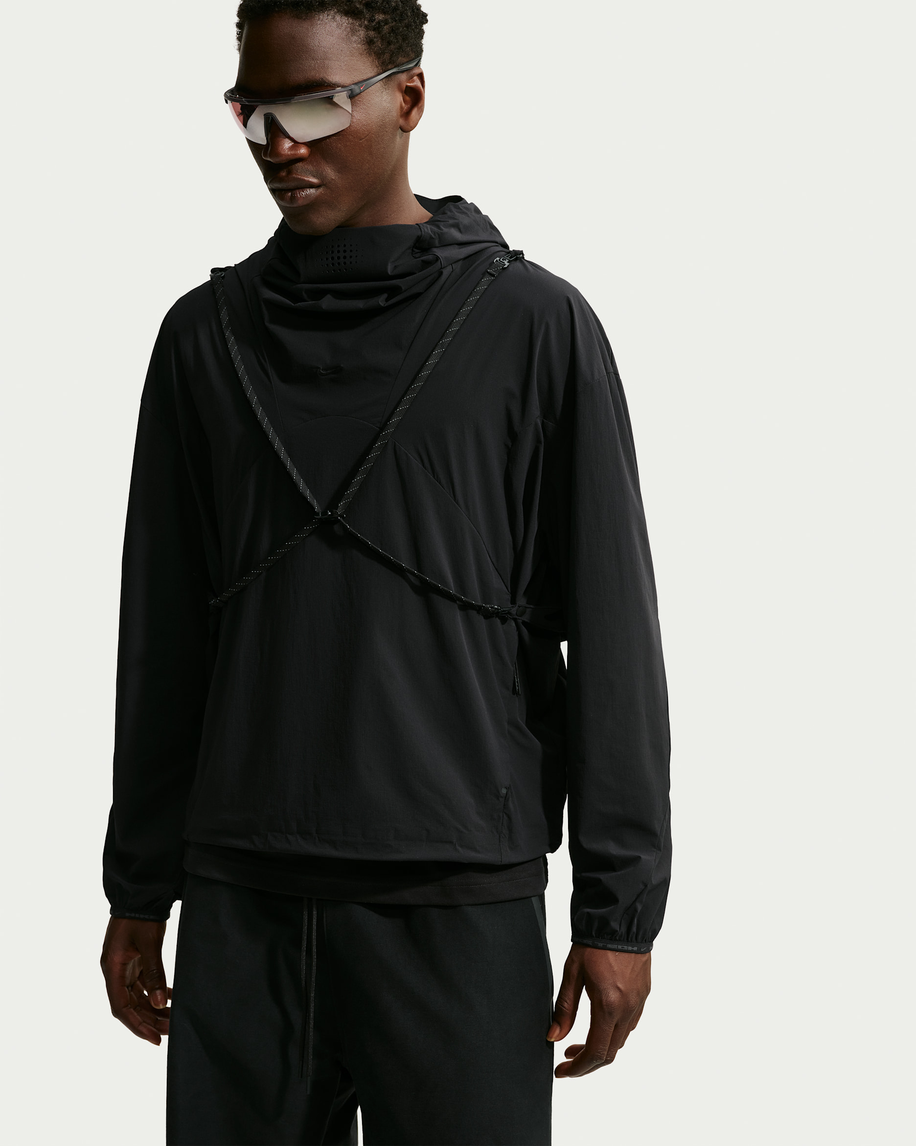 Sudadera sin cierre convertible Dri-FIT para hombre Nike Tech Helios - Negro/Antracita/Negro