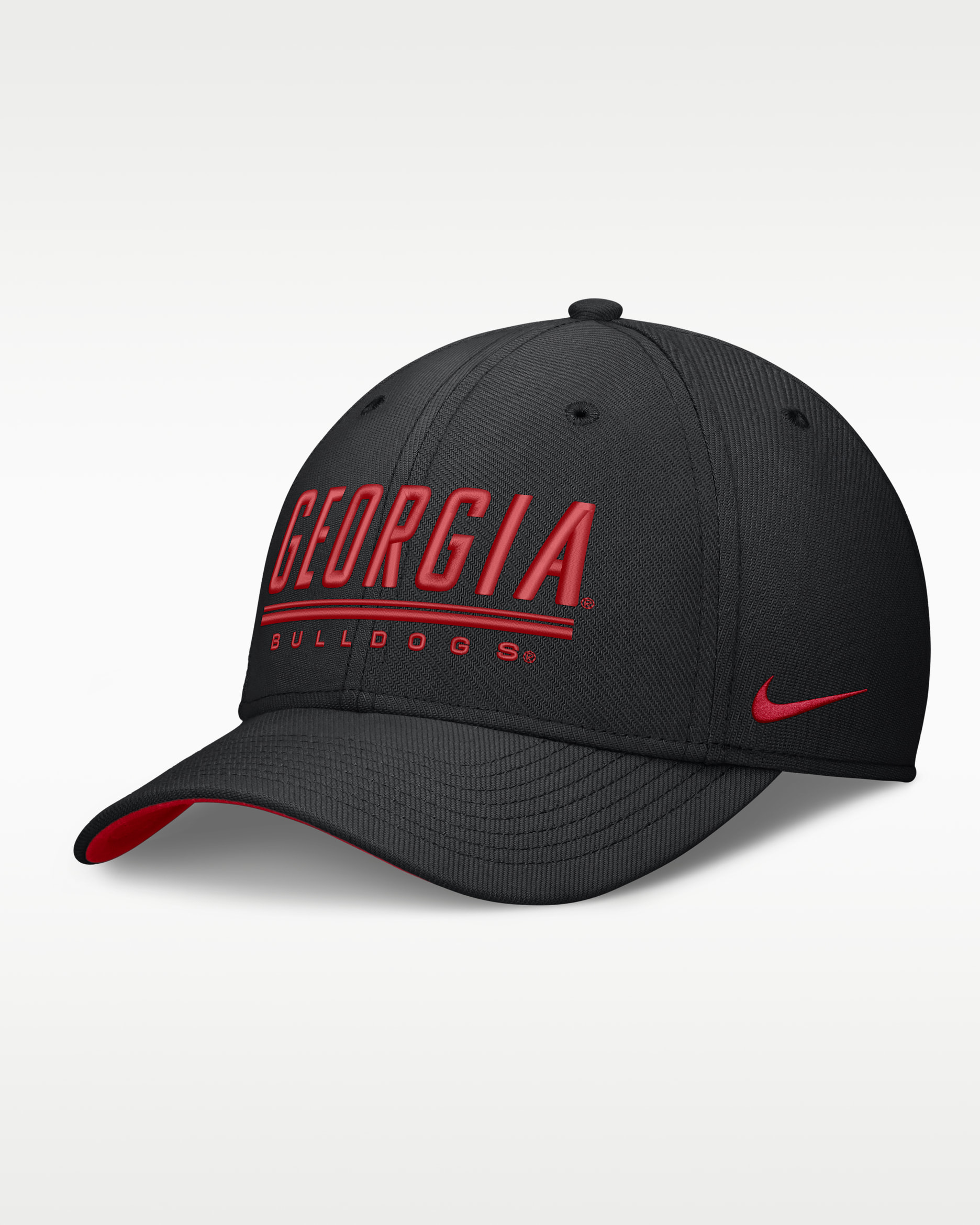 Georgia Sideline Rise Men's Nike Dri-FIT College Hat - Black/University Red