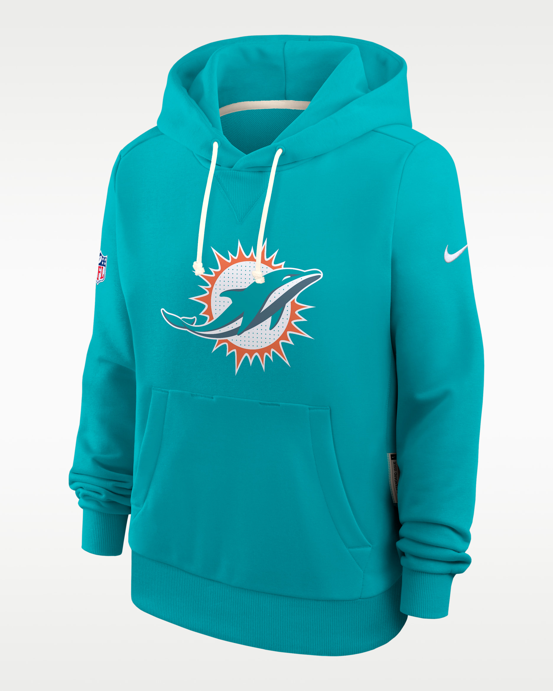 Sudadera con gorro sin cierre Nike Dri-FIT de la NFL para mujer Miami Dolphins Sideline - Agua