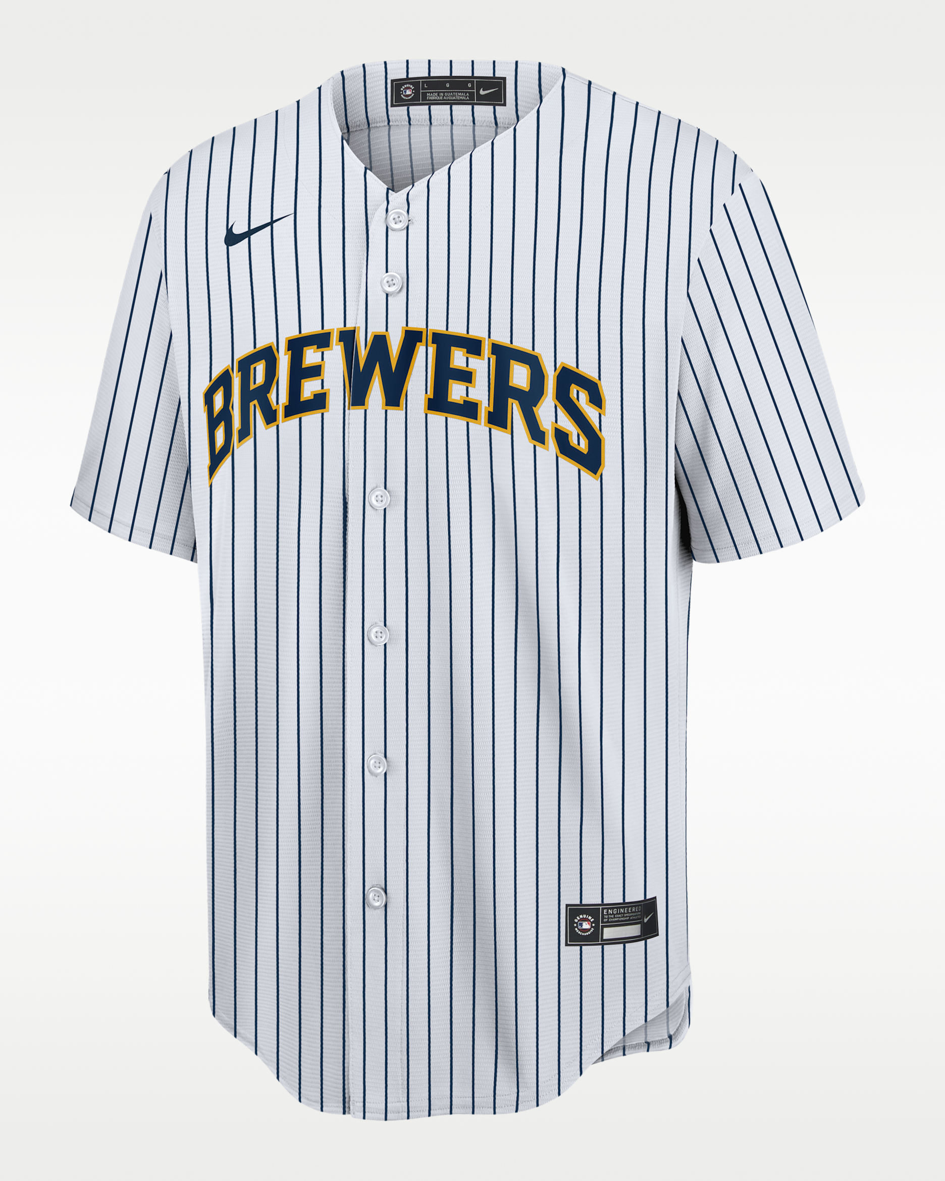 MLB Milwaukee Brewers (Christian Yelich) Men's Replica Baseball Jersey - White/Navy