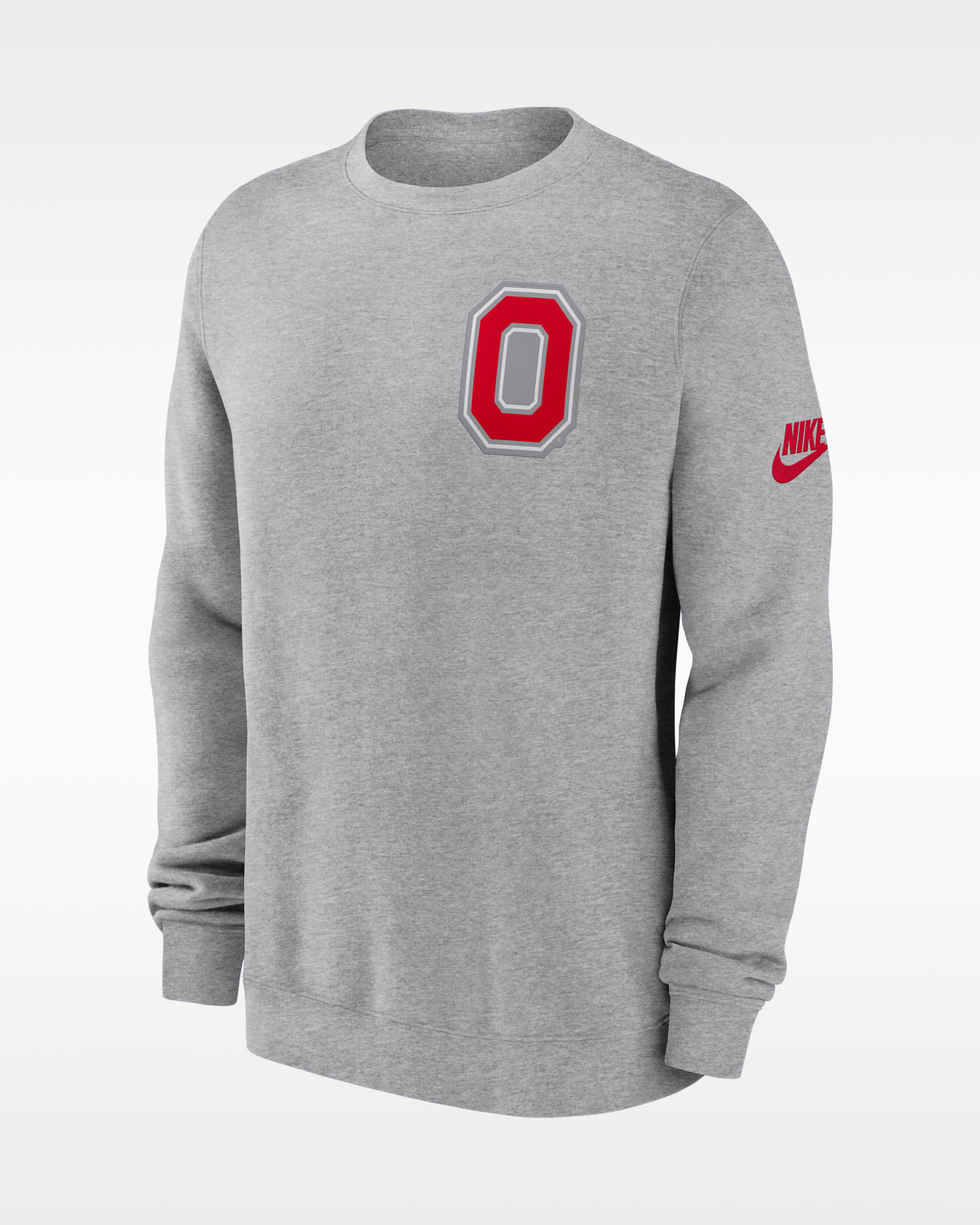 Sudadera de cuello redondo sin cierre universitaria Nike para hombre Ohio State Legacy - Gris jaspeado