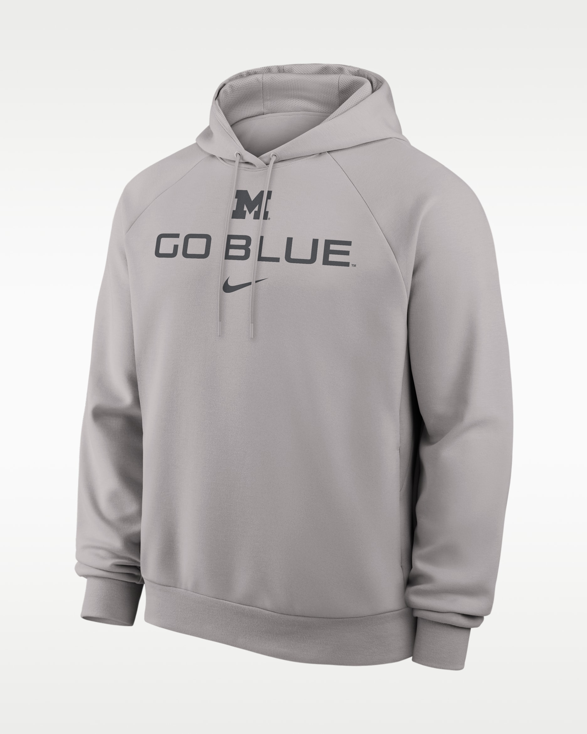 Sudadera con gorro sin cierre universitaria Nike Dri-FIT para hombre Michigan Premium Performance - Gris peltre