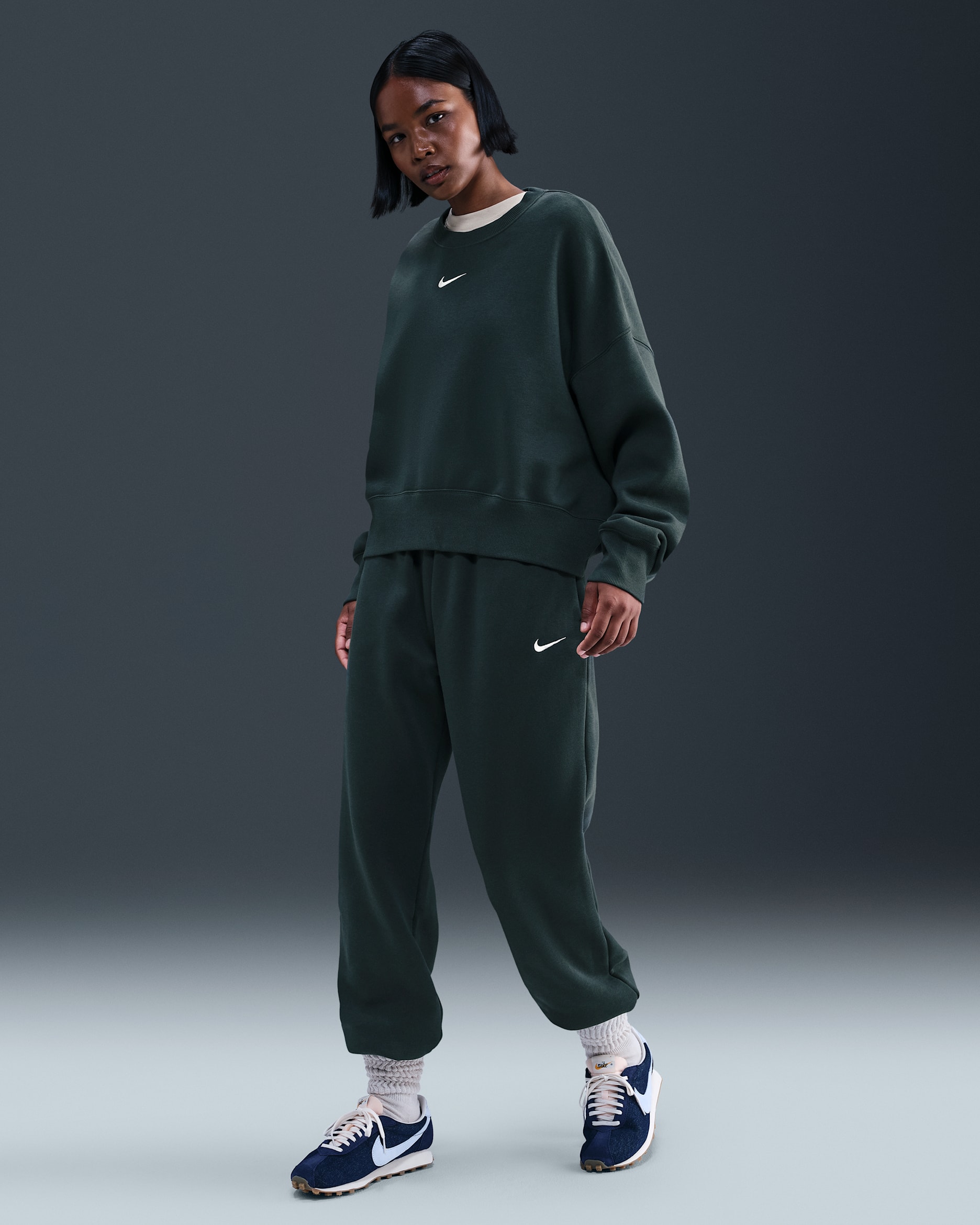 Pantalon de survêtement oversize à taille haute Nike Sportswear Phoenix Fleece pour Femme - Seaweed/Sail
