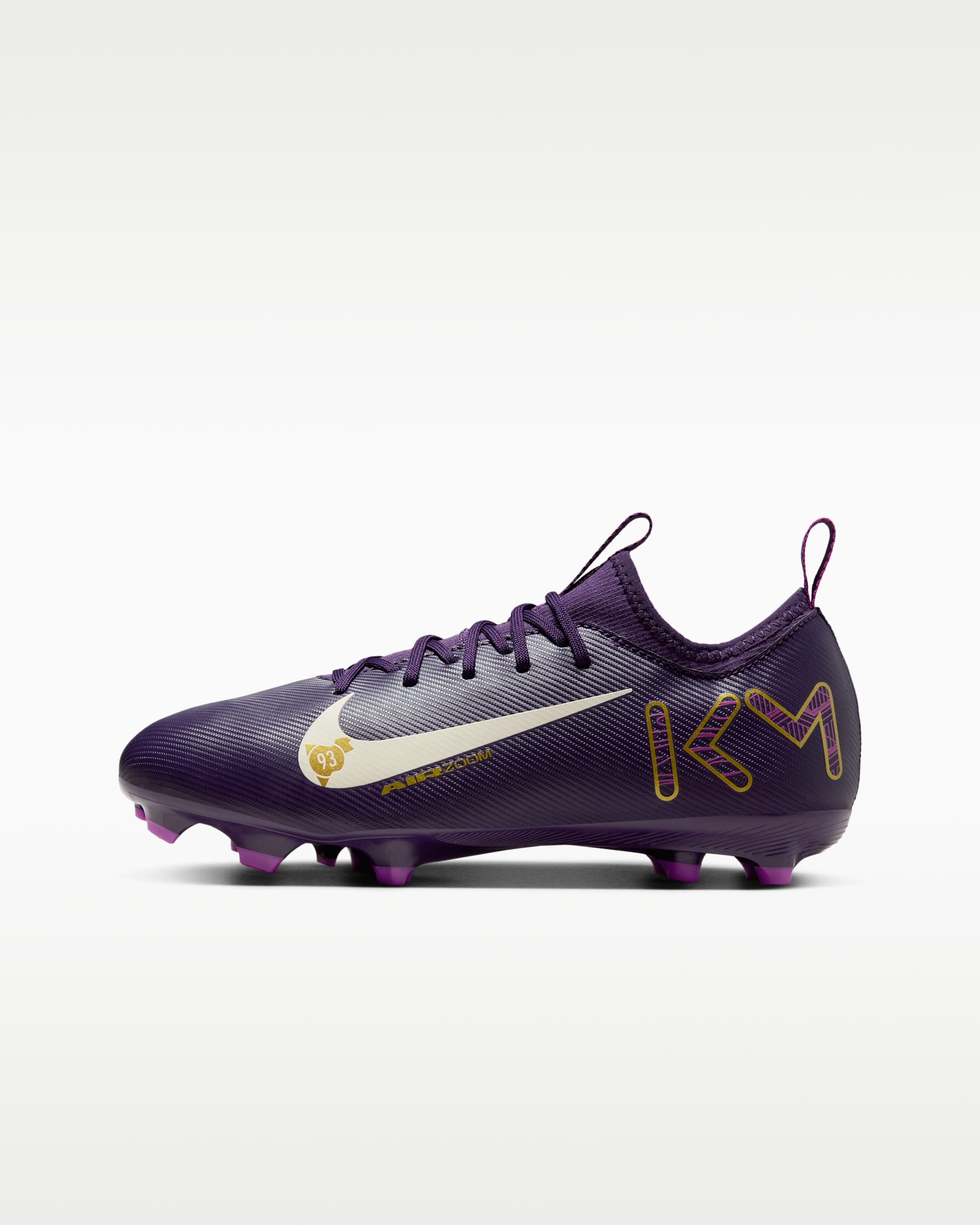 Nike Jr. Mercurial Vapor 16 Academy "Kylian Mbappé" 大童多種場地低筒足球釘鞋 - Grand Purple/Pale Ivory