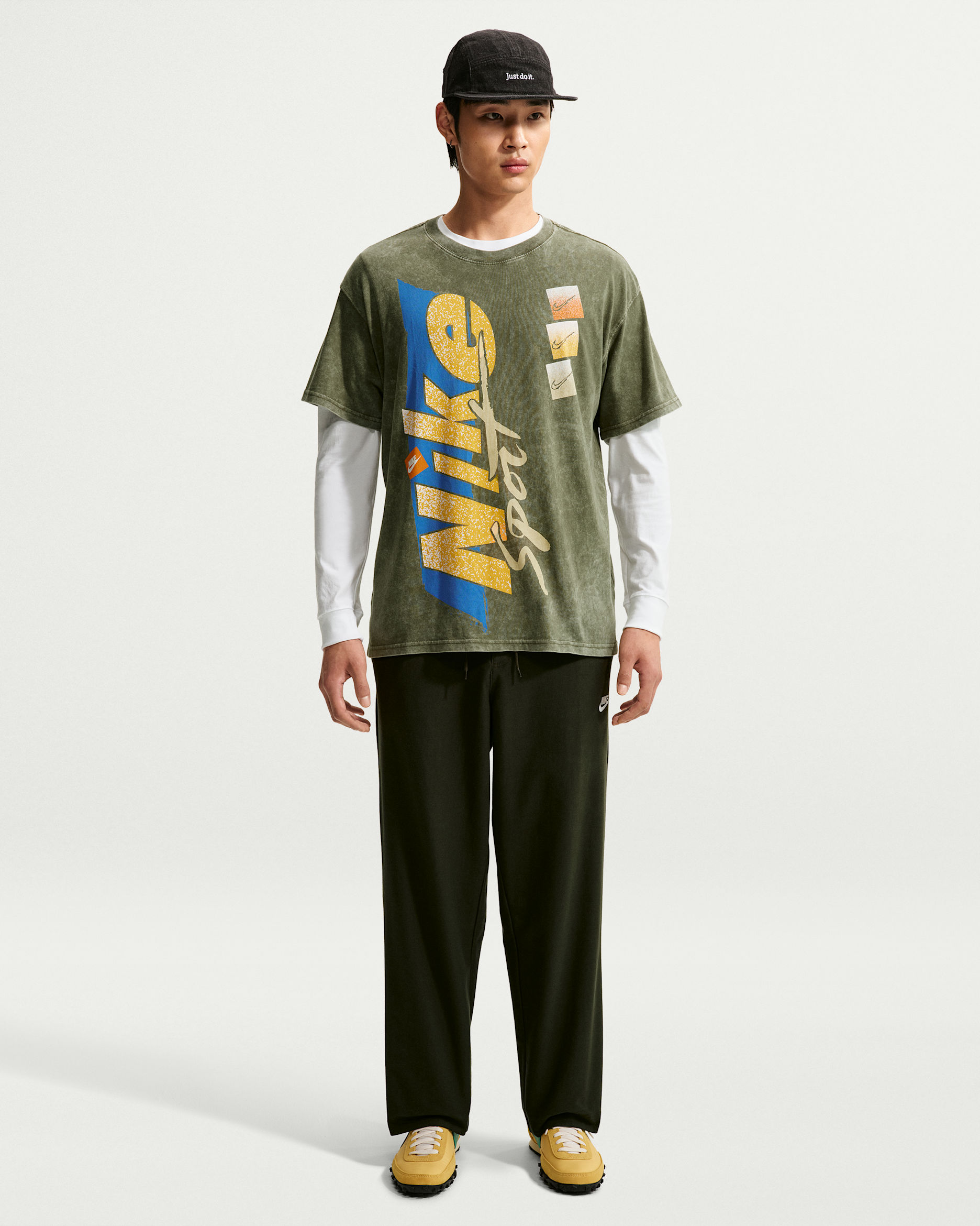 Nike Club Men's Straight Stretch Trousers - Sequoia/White