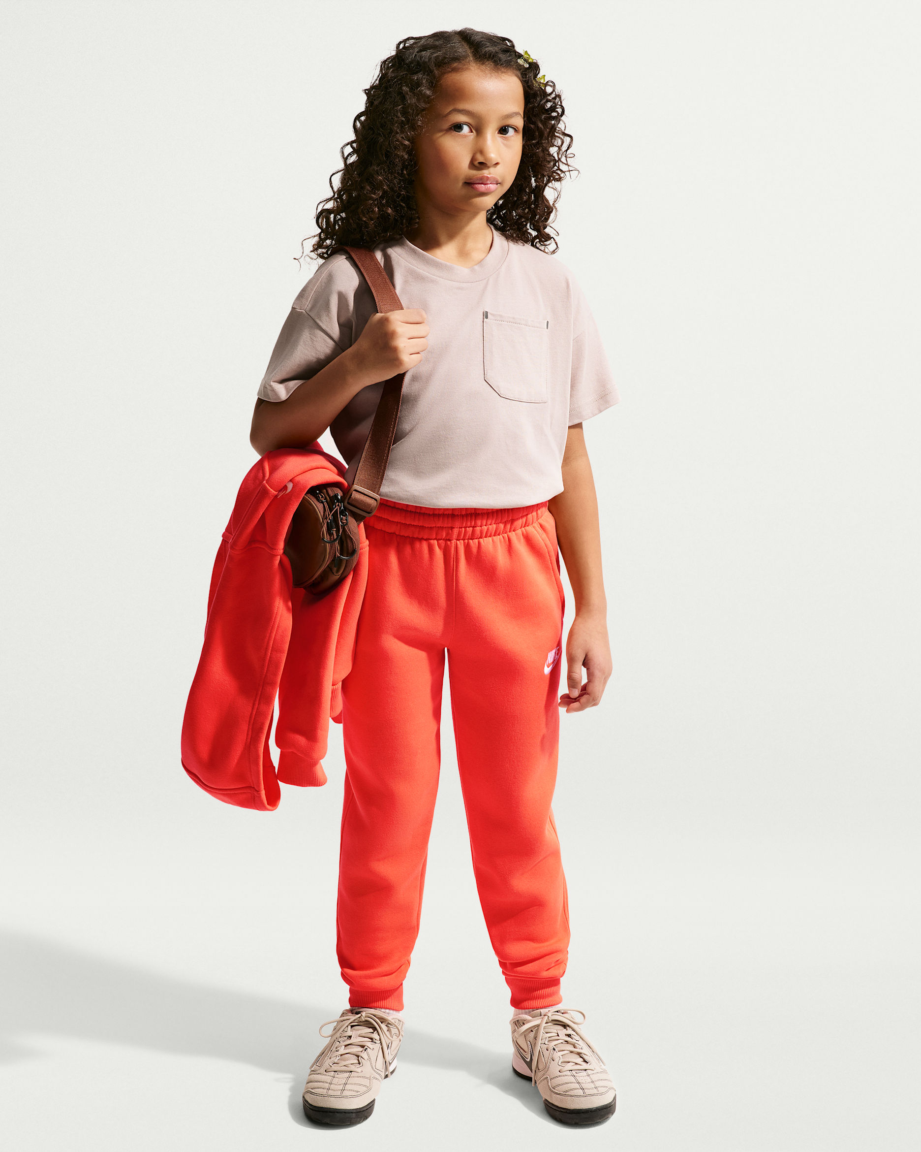Nike Sportswear Club Fleece Big Kids' Joggers - Turf Orange/White