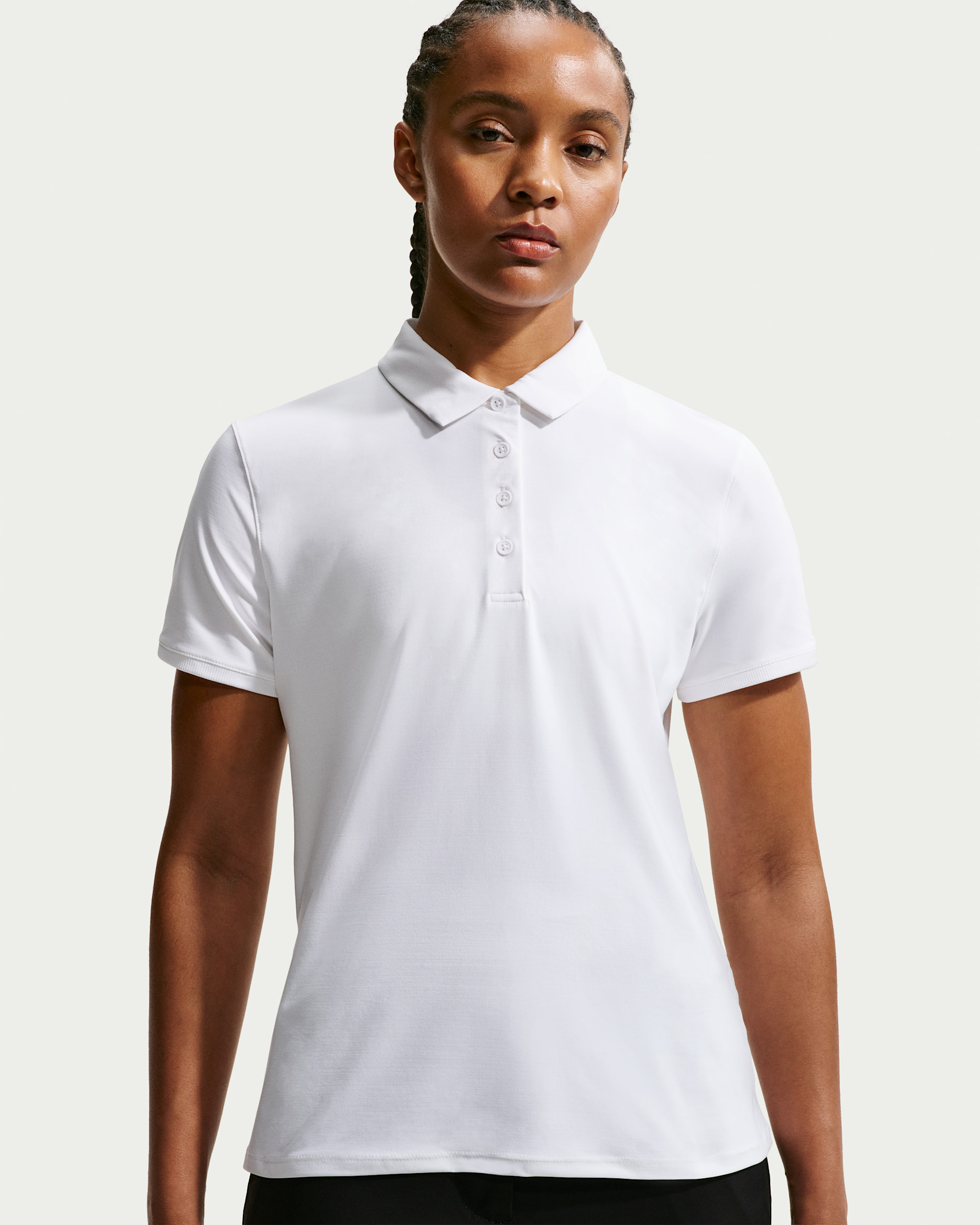 Nike Victory Dri-FIT rövid ujjú, galléros női golfpóló - Fehér/Fekete
