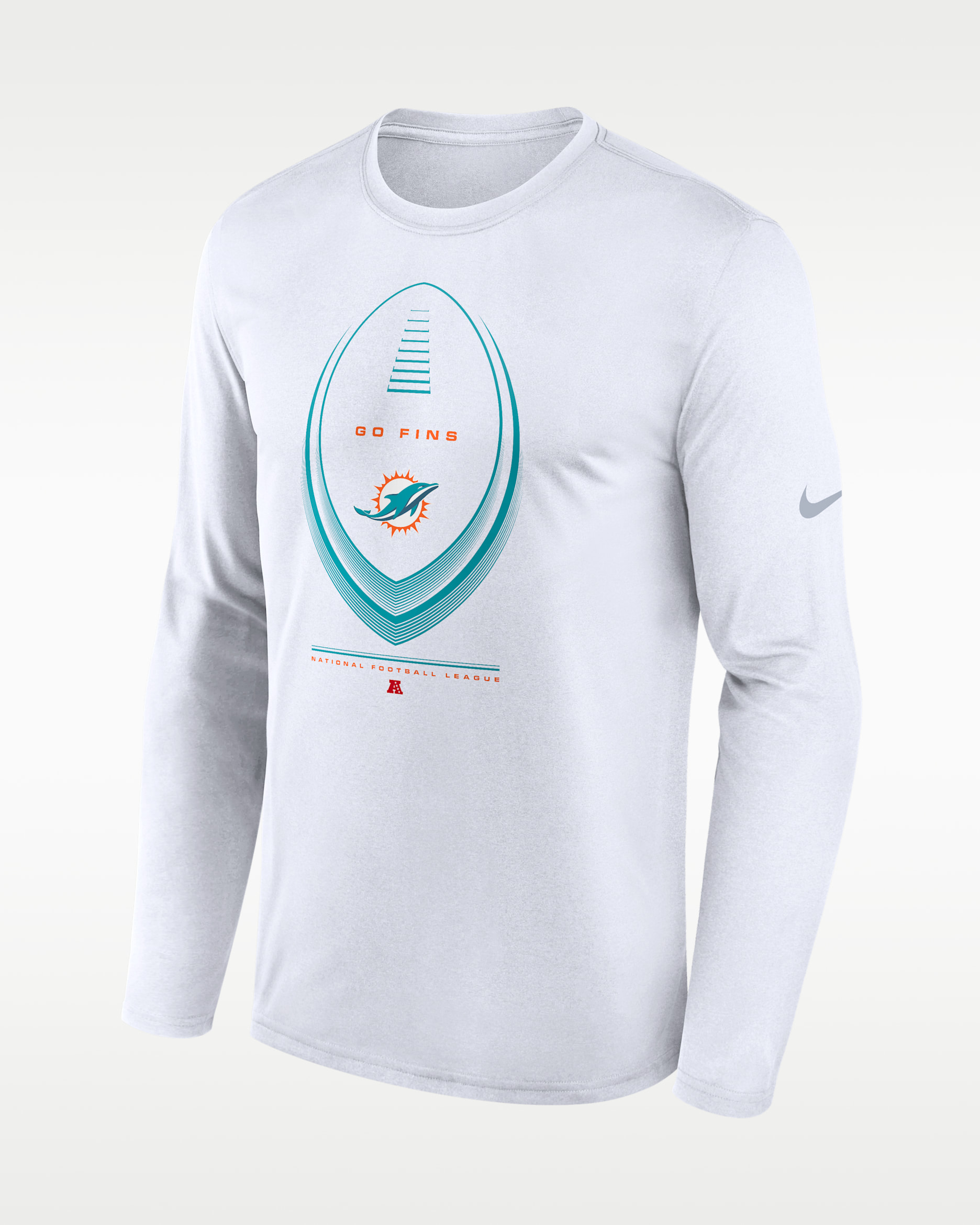 Playera de manga larga Nike Dri-FIT de la NFL para hombre Miami Dolphins Legend Icon - Blanco