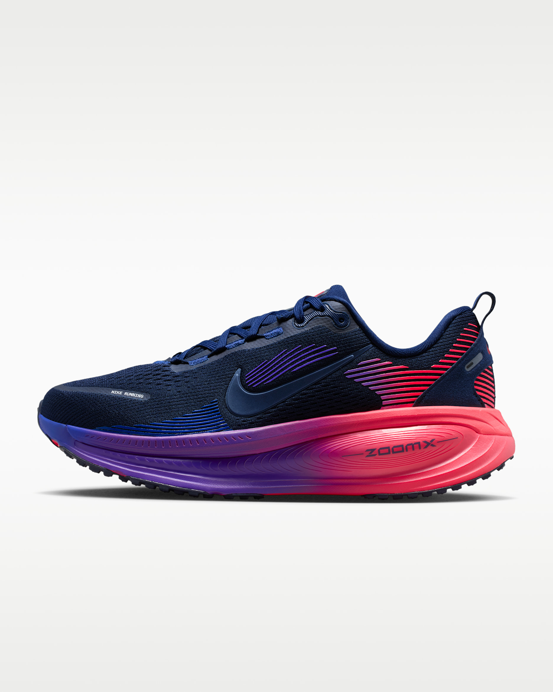 Tenis de correr en pavimento para mujer Nike Vomero 18 - Obsidiana/Morado dinastía/Carmesí flash/Obsidiana