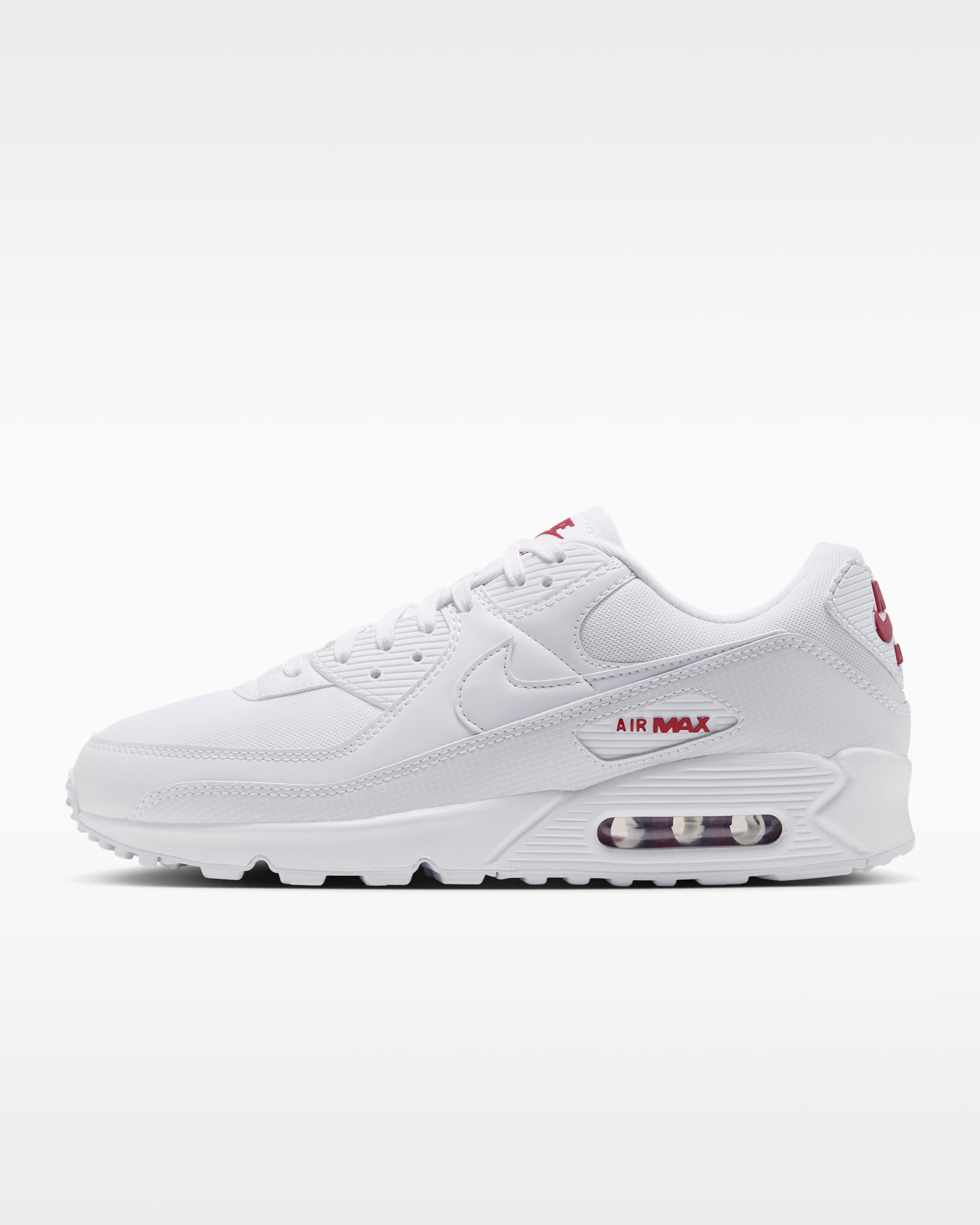 Nike Air Max 90 Men's Shoes - White/Tough Red/White