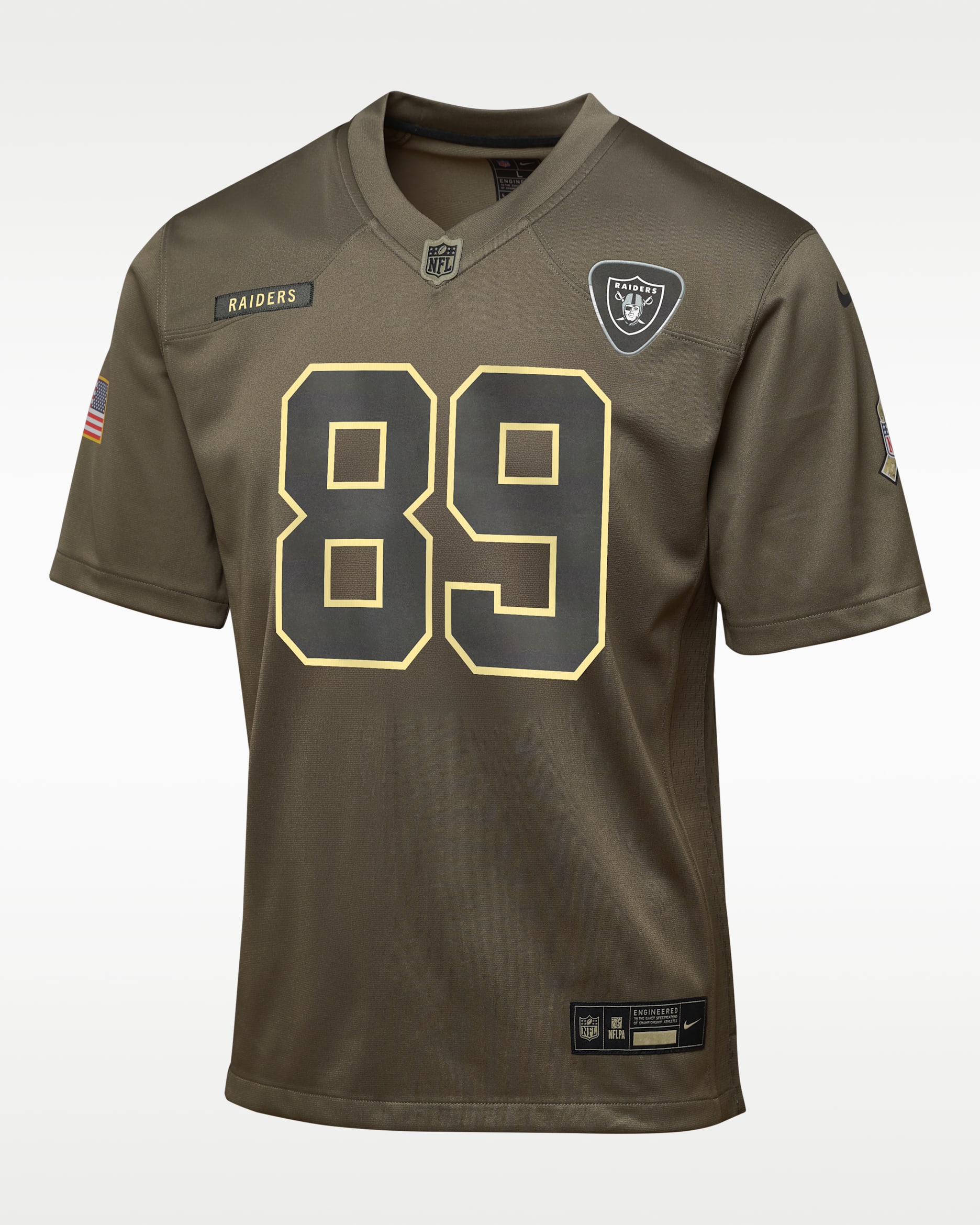 Brock Bowers Las Vegas Raiders Salute to Service Big Kids’ Nike NFL Game Jersey - Olive