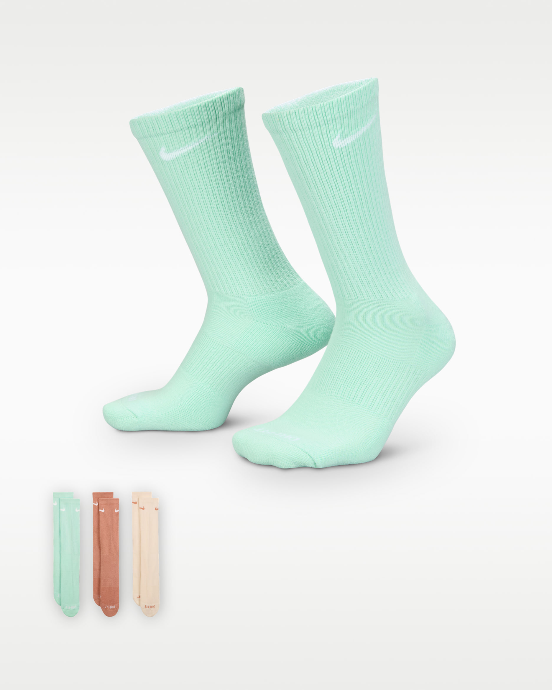 Nike Everyday Plus Cushioned Training Crew Socks (3 Pairs) - Multi-Color