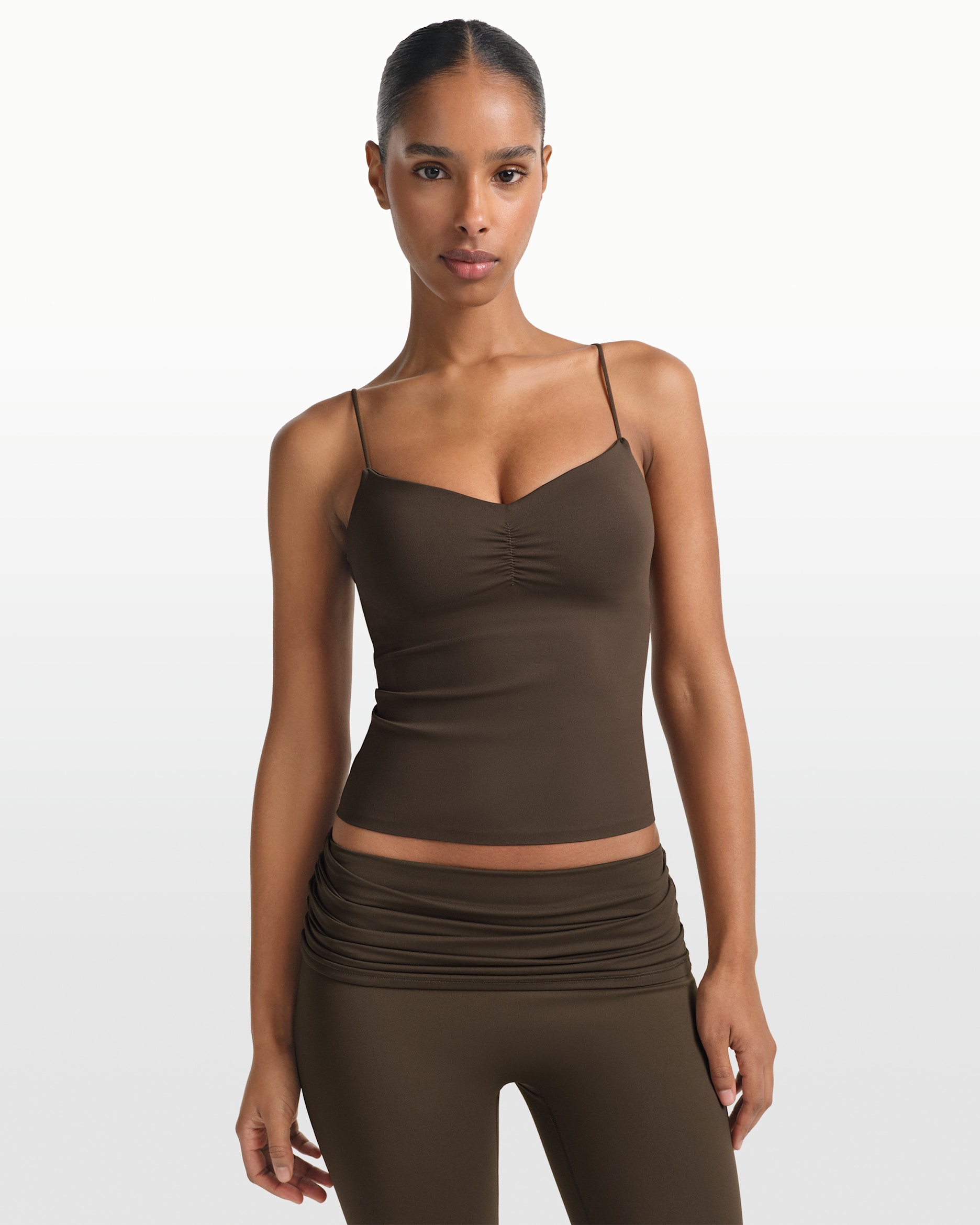 NikeSKIMS Matt Women's Shirred Tank Top - NSKM DARK SEPIA