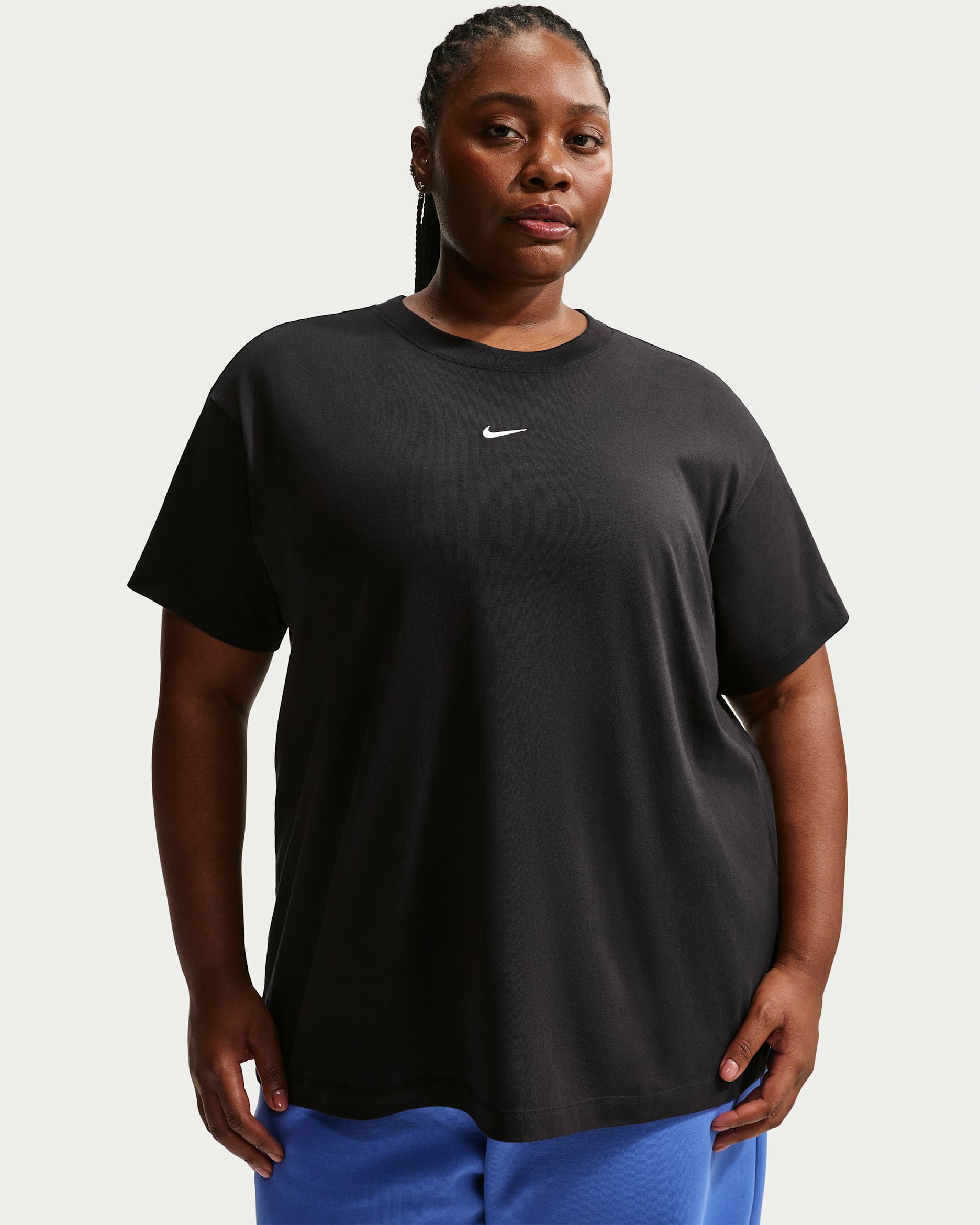 Nike Sportswear Classic Women's Oversized Short-Sleeve T-Shirt (Plus Size) - Black/White