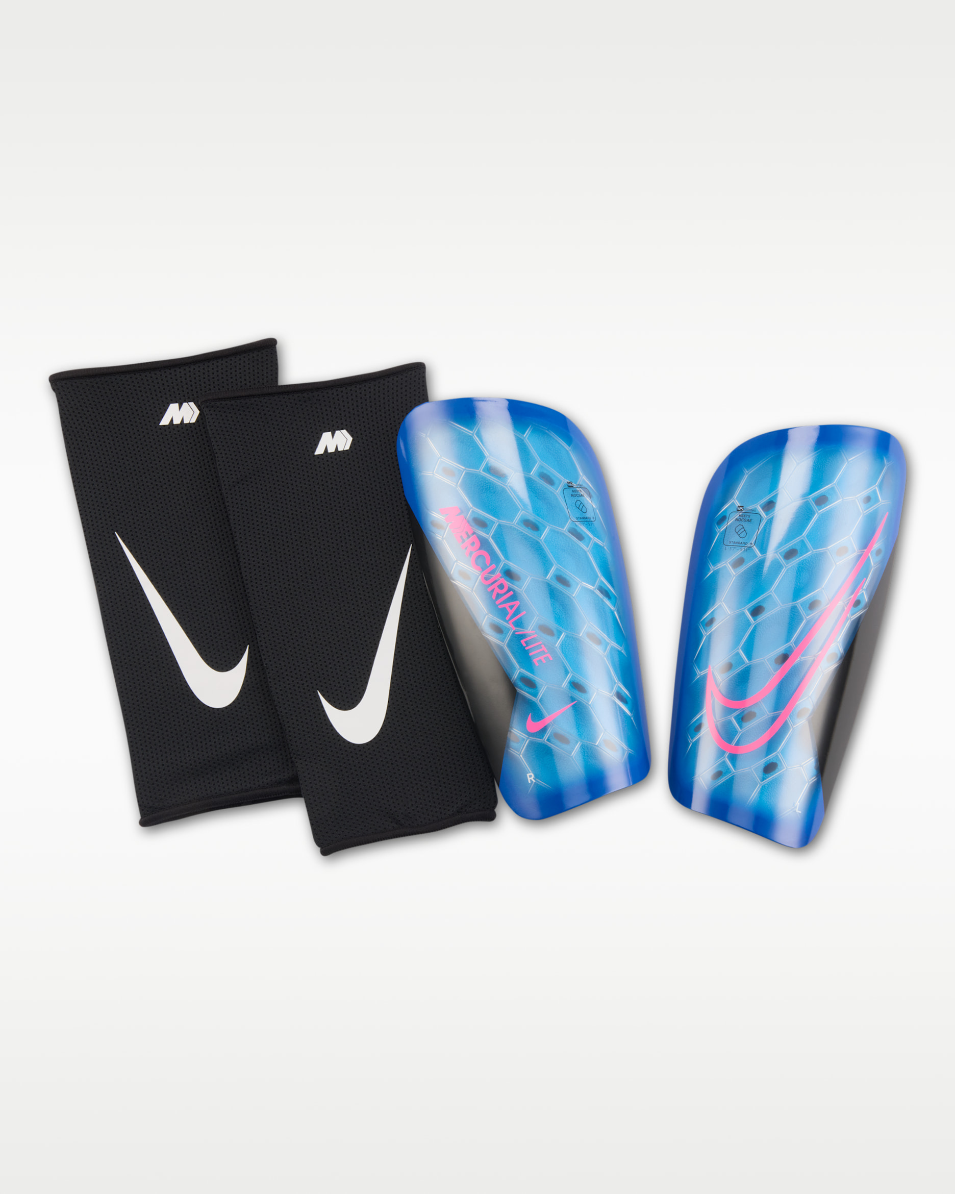 Nike Mercurial Lite Soccer Shin Guards - Racer Blue/Black/Pink Blast
