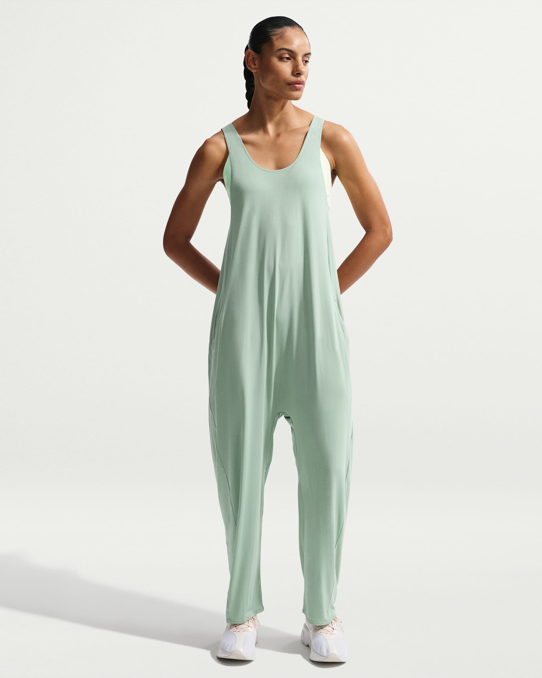 Jumpsuit para mujer Nike Zenvy - Vapor/Blanco