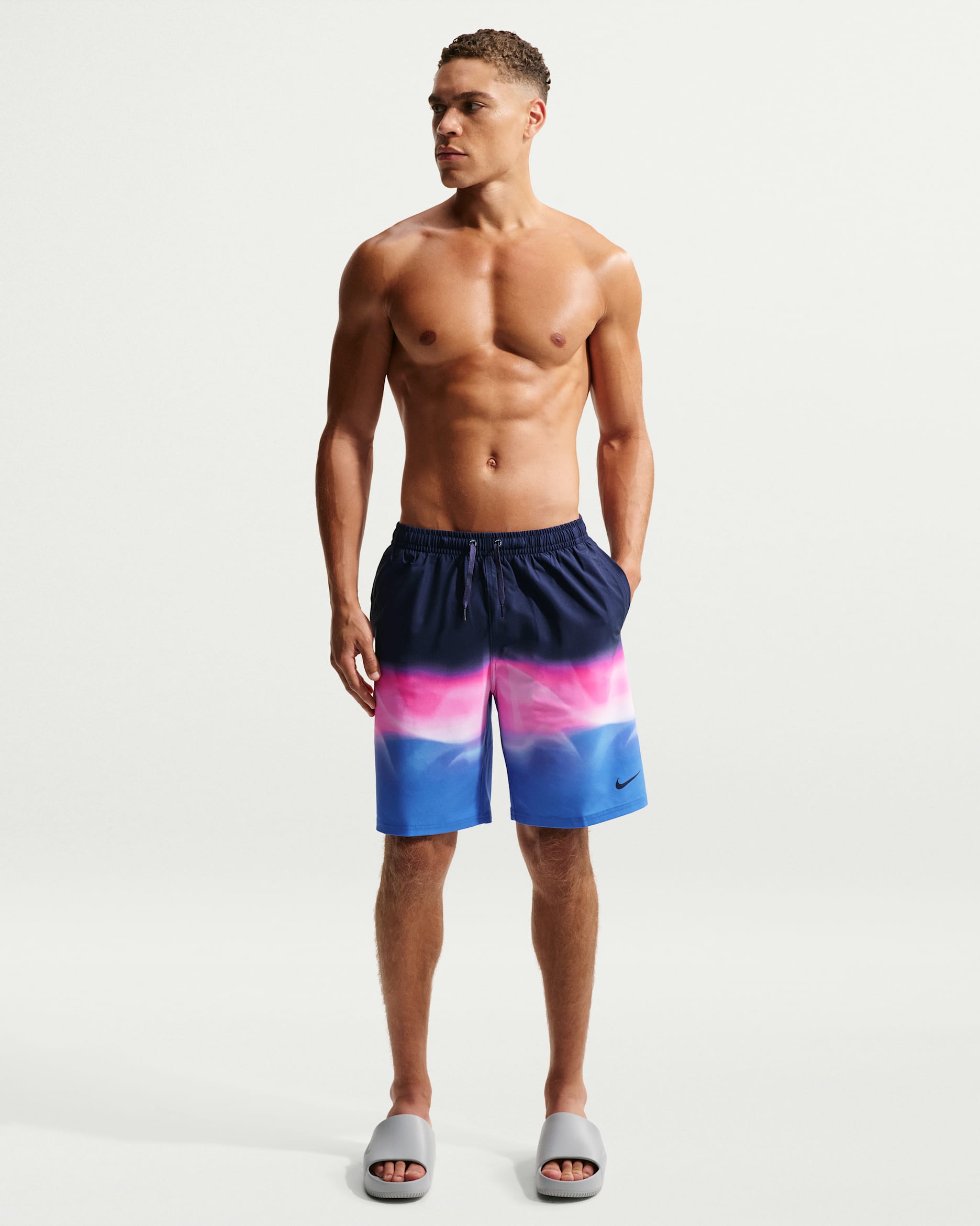 Nike Swim Breaker Men's 9" Brief-Lined Volley Short - Blue Crystal