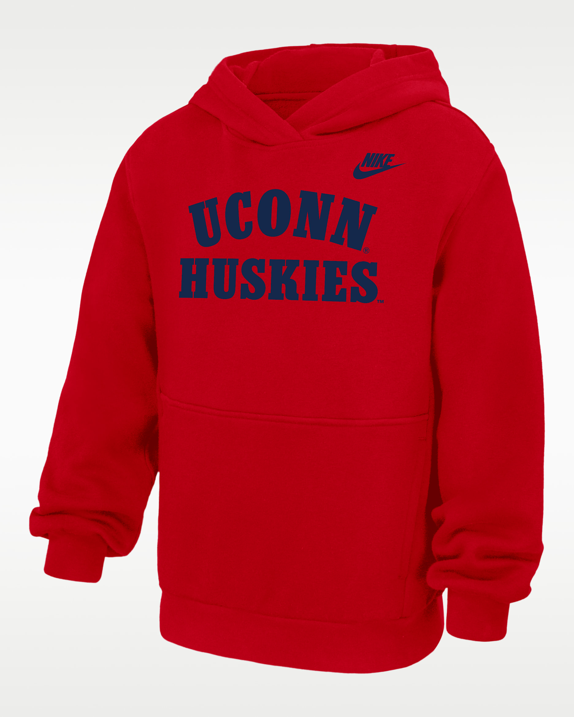 Connecticut Huskies Club Big Kids' Nike Pullover Fleece Hoodie - University Red