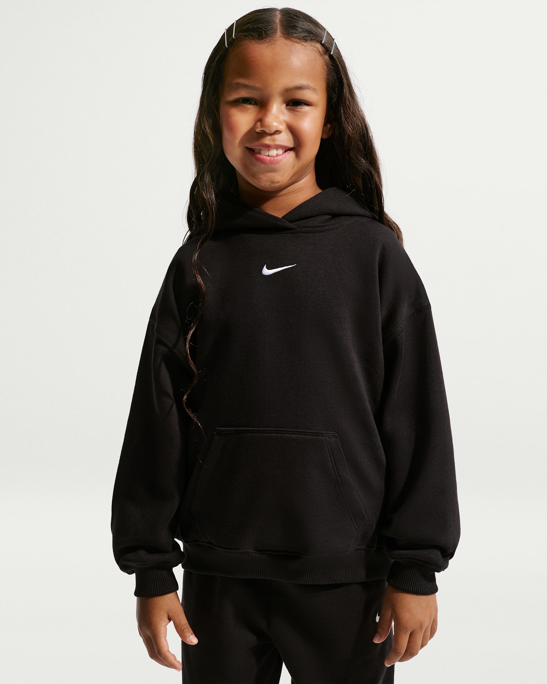 Sudadera con gorro sin cierre de tejido Fleece Studio para niños talla pequeña Nike Sportswear - Negro