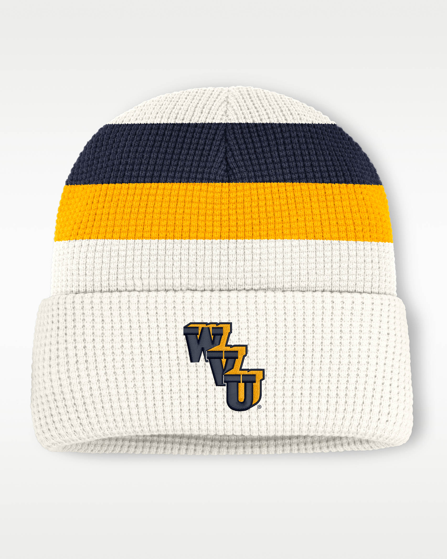 Gorro con dobladillo universitario Nike para hombre West Virginia - Blanco