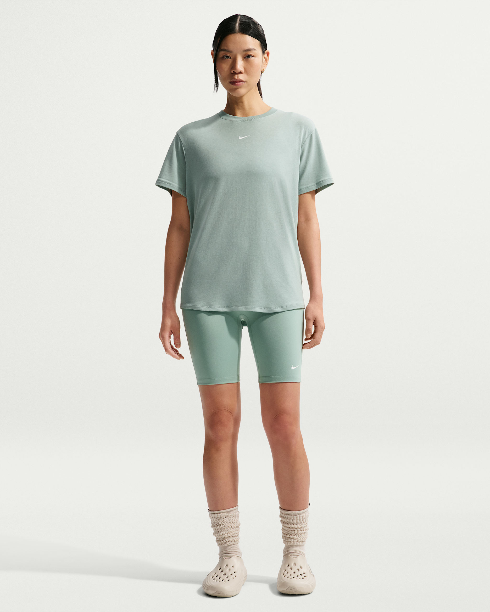 Nike One Women's High-Waisted 20.5cm (approx.) Biker Shorts - Steam/White