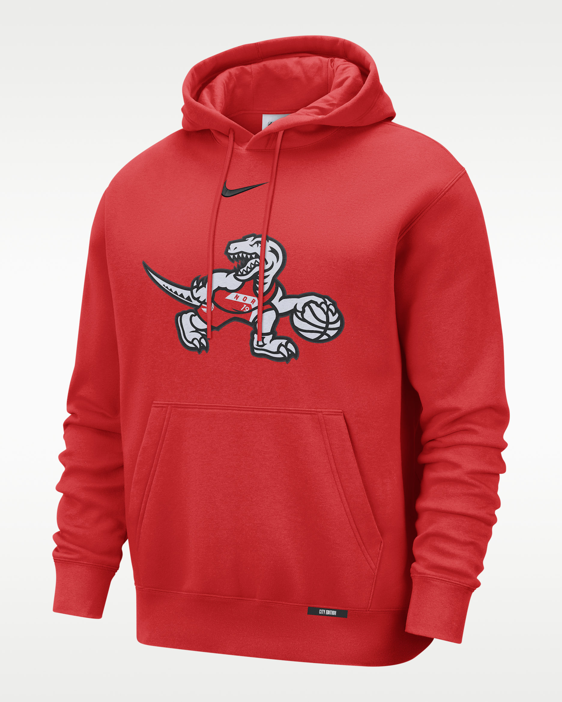 Sudadera con gorro Nike Club para hombre Toronto Raptors City Edition - Rojo chile
