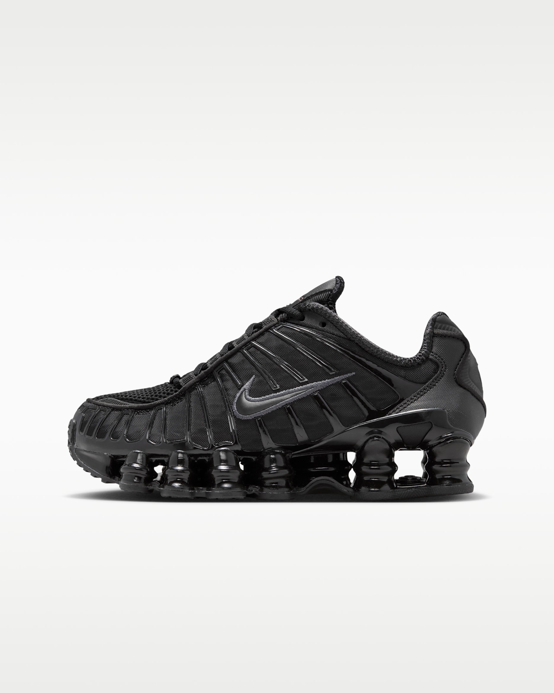 Nike Shox TL Schuh (ältere Kinder) - Schwarz/Metallic Hematite/Max Orange/Schwarz