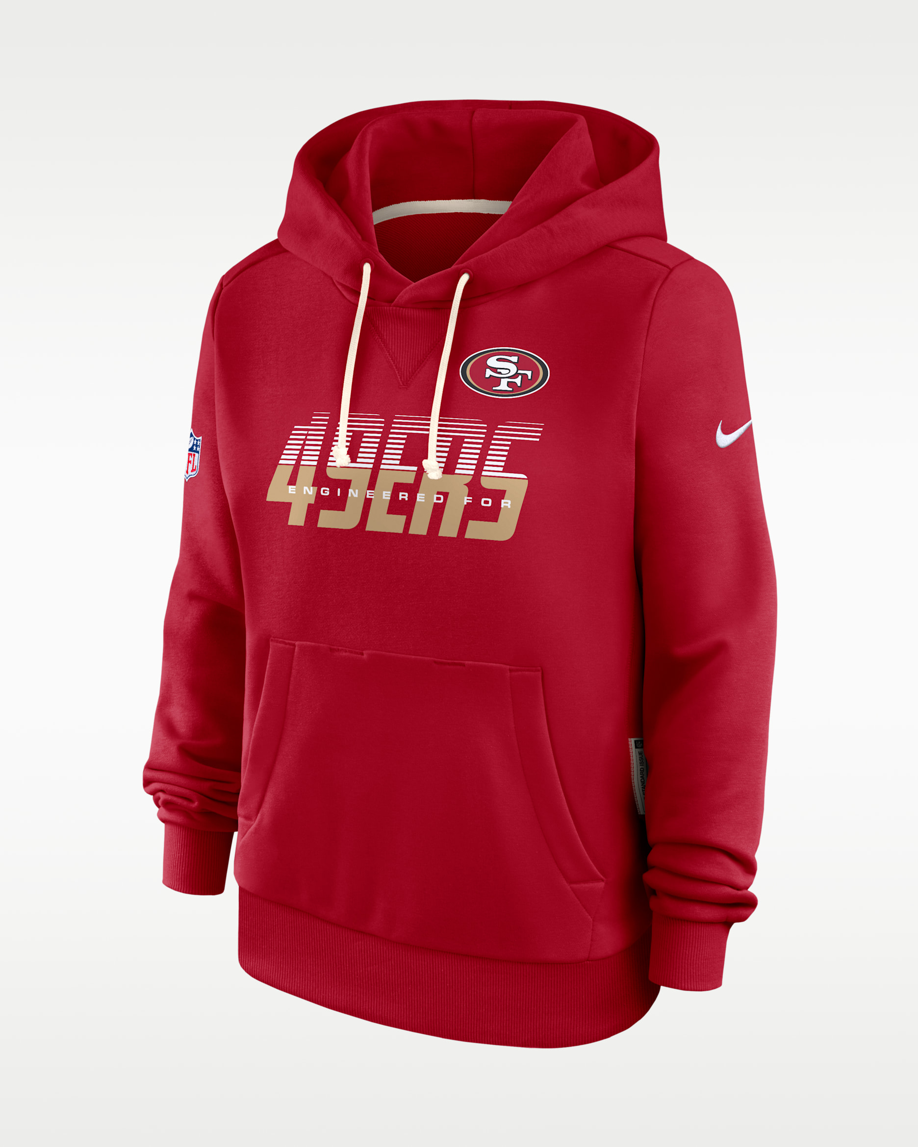 San Francisco 49ers Sideline Standard Issue Women's Nike Dri-FIT NFL Pullover Hoodie - Scarlet