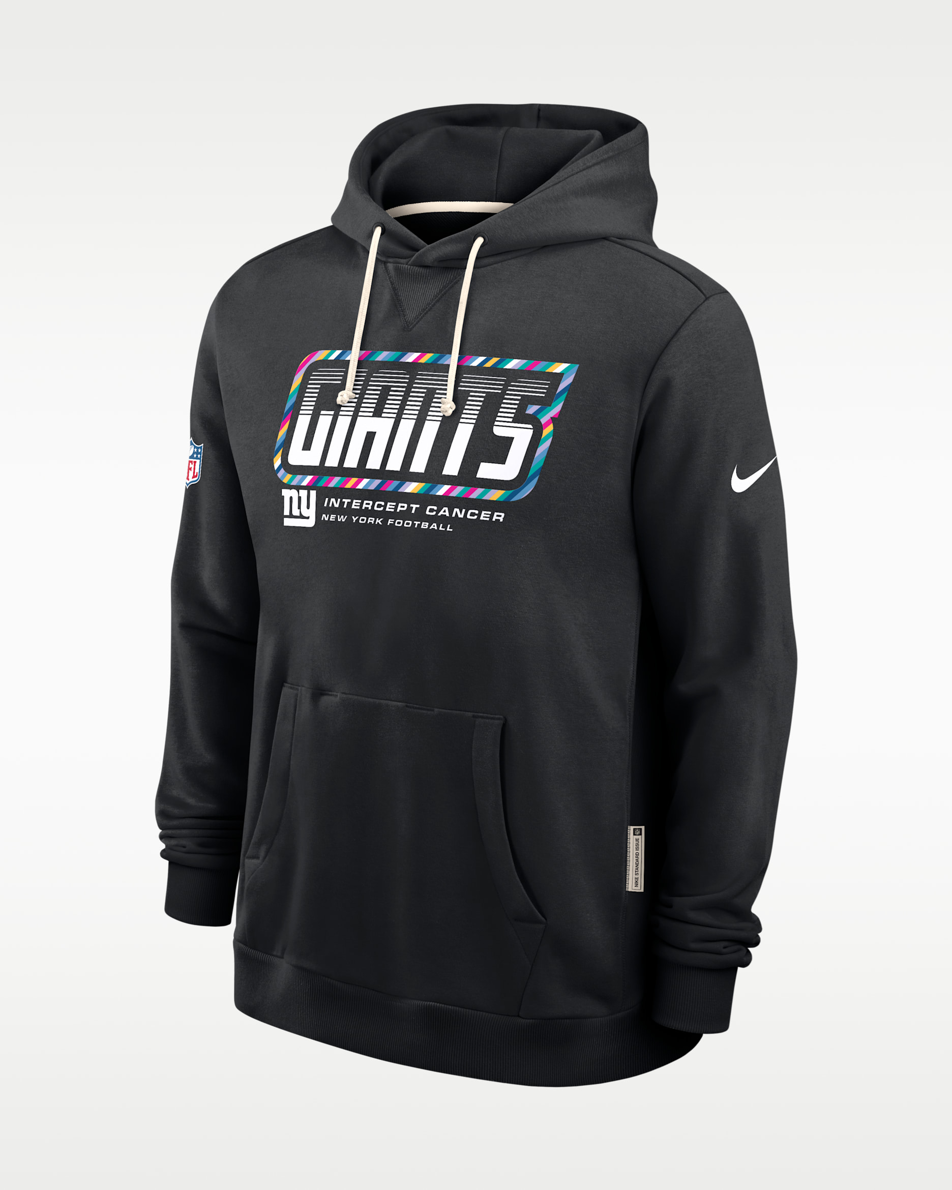 New York Giants Crucial Catch Sideline Standard Issue Men's Nike Dri-FIT NFL Pullover Hoodie - Black