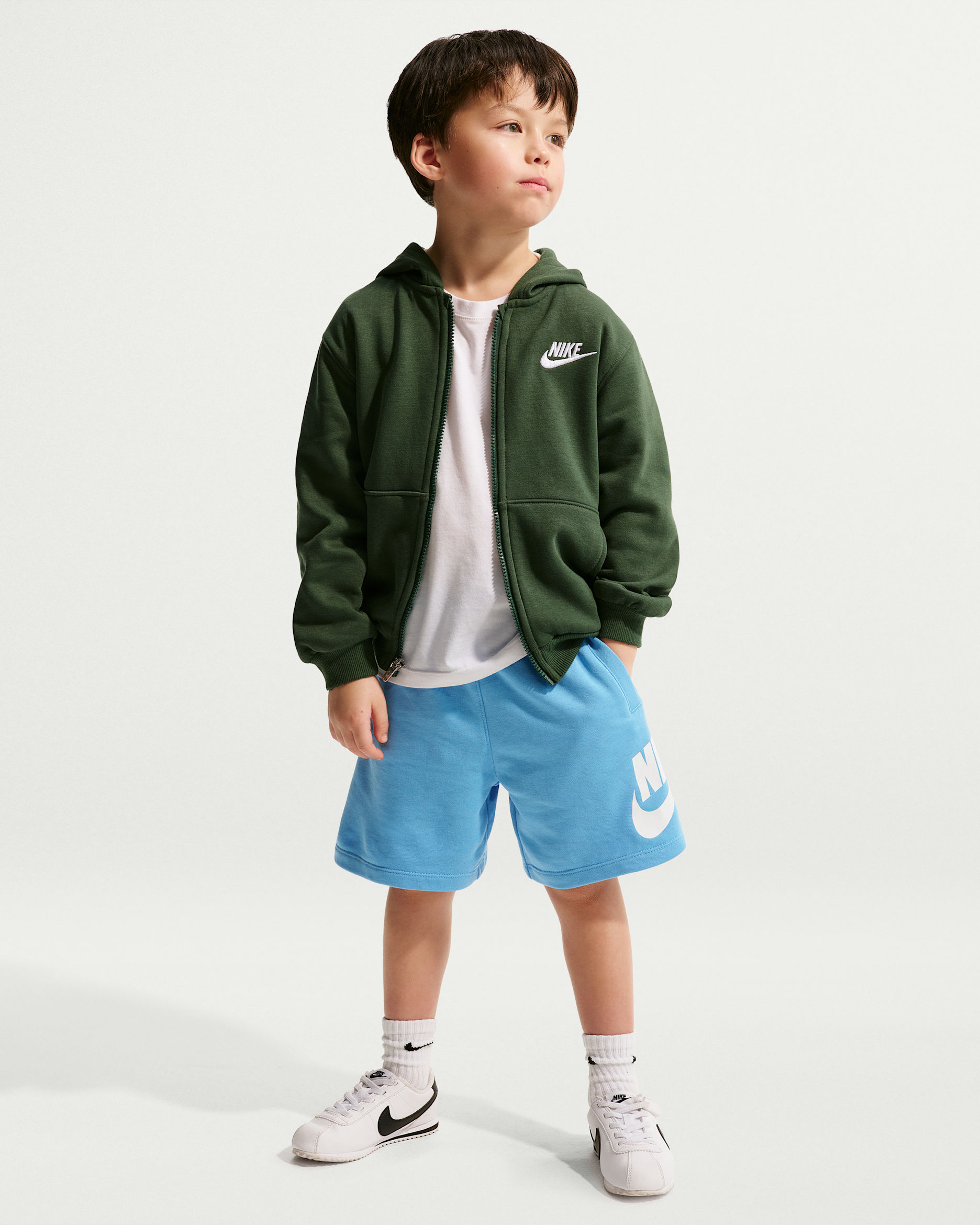 Nike Sportswear Club Little Kids' French Terry Shorts - Blue