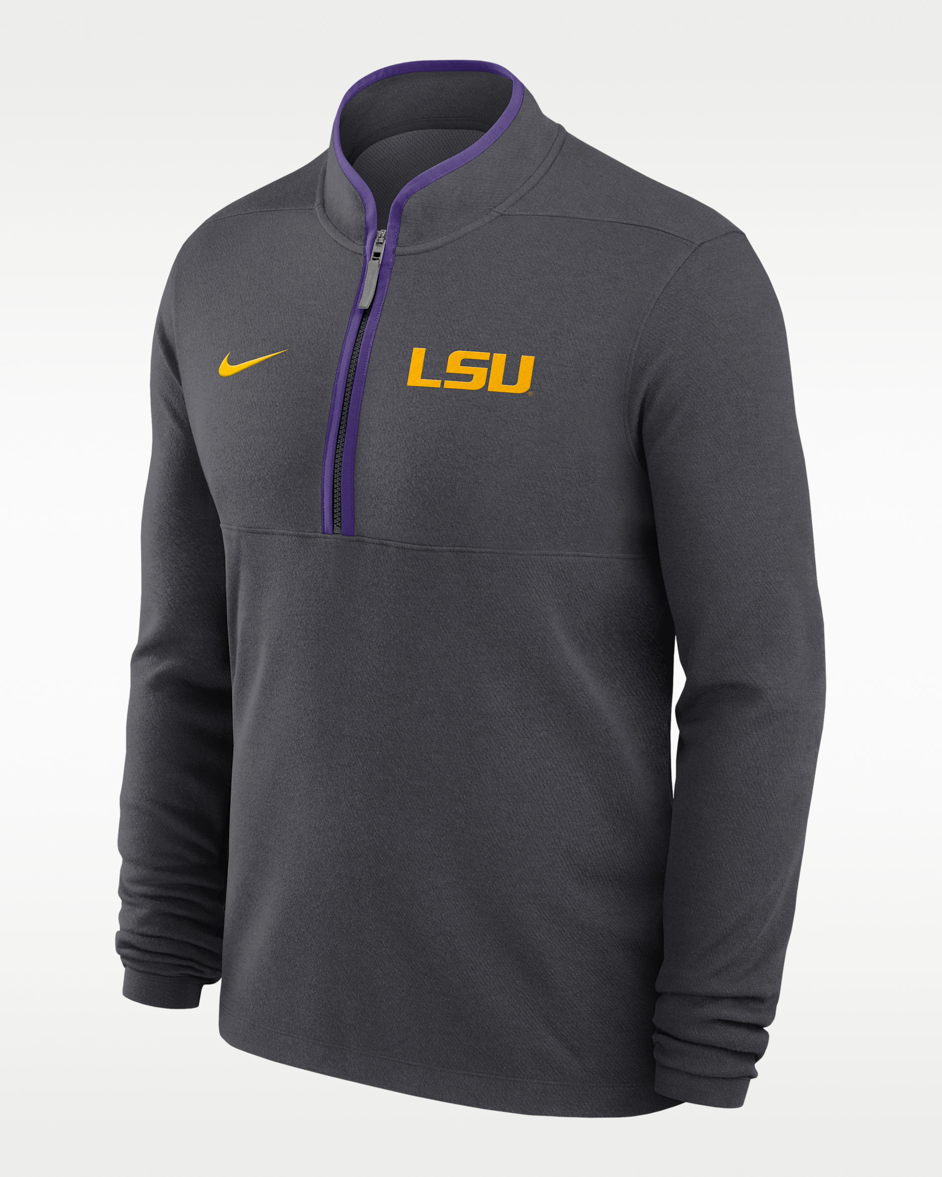LSU Victory Men's Nike Dri-FIT College 1/2-Zip Long-Sleeve Top - Anthracite