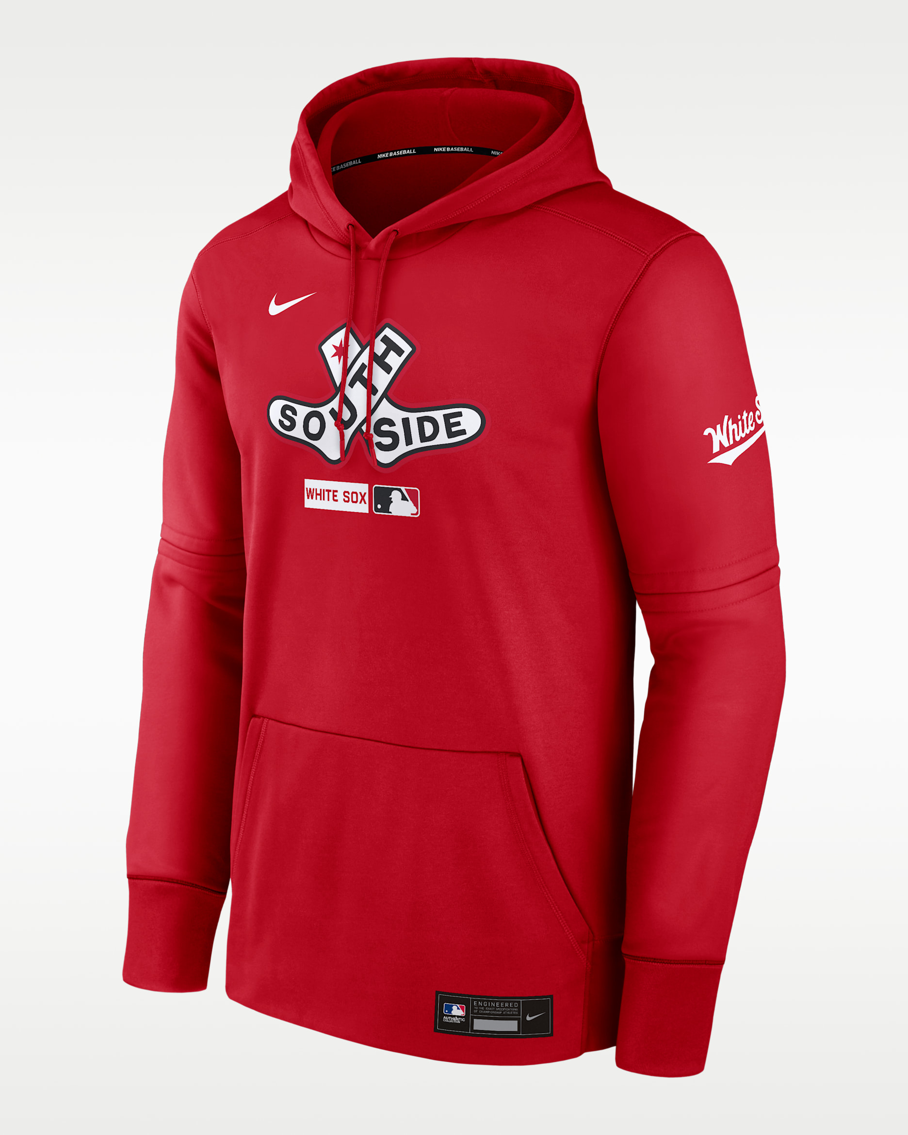 Chicago White Sox Authentic Collection City Connect Men's Nike Therma MLB Pullover Hoodie - Red