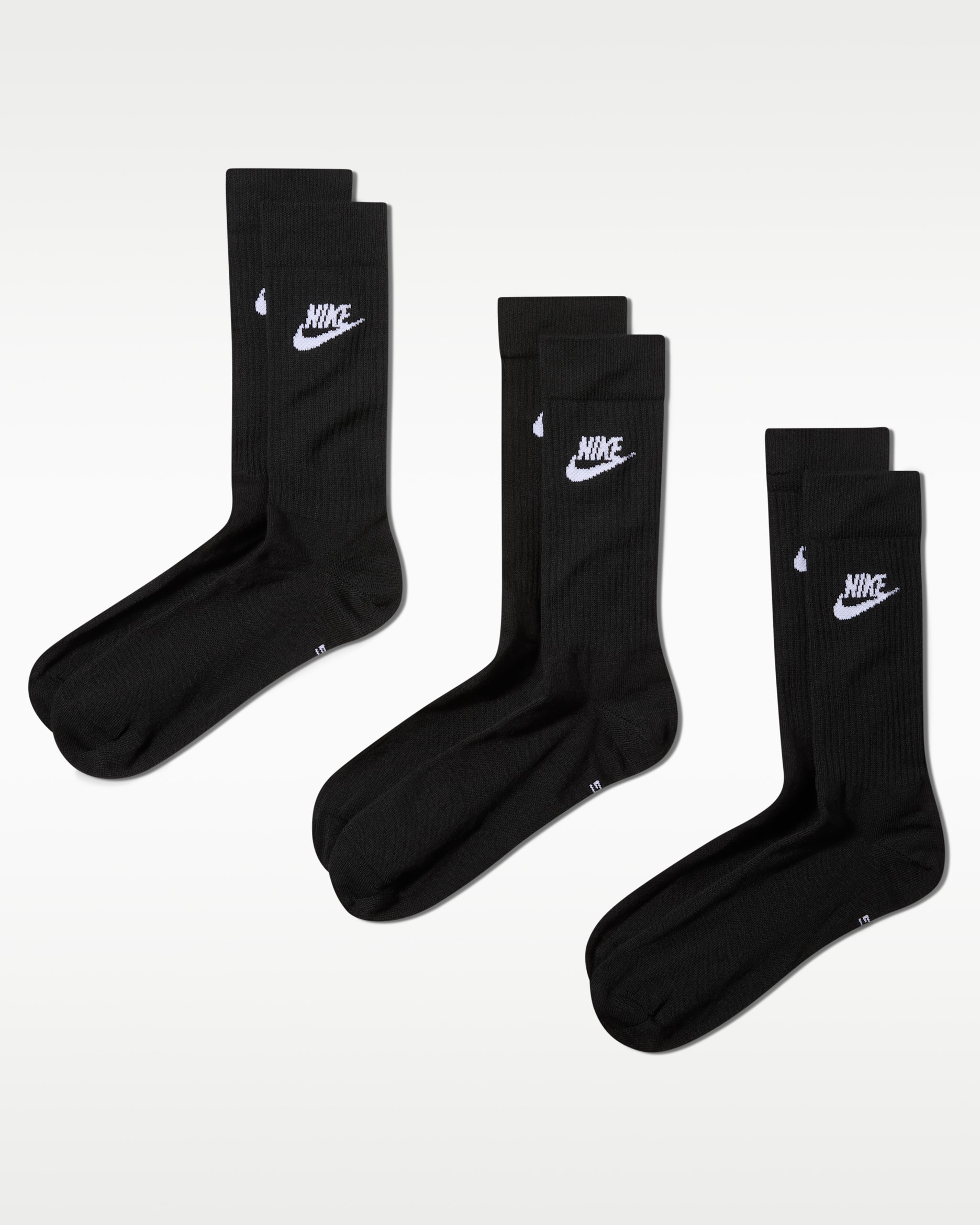 Nike Sportswear Everyday Essential Crew Socks (3 Pairs) - Black/White