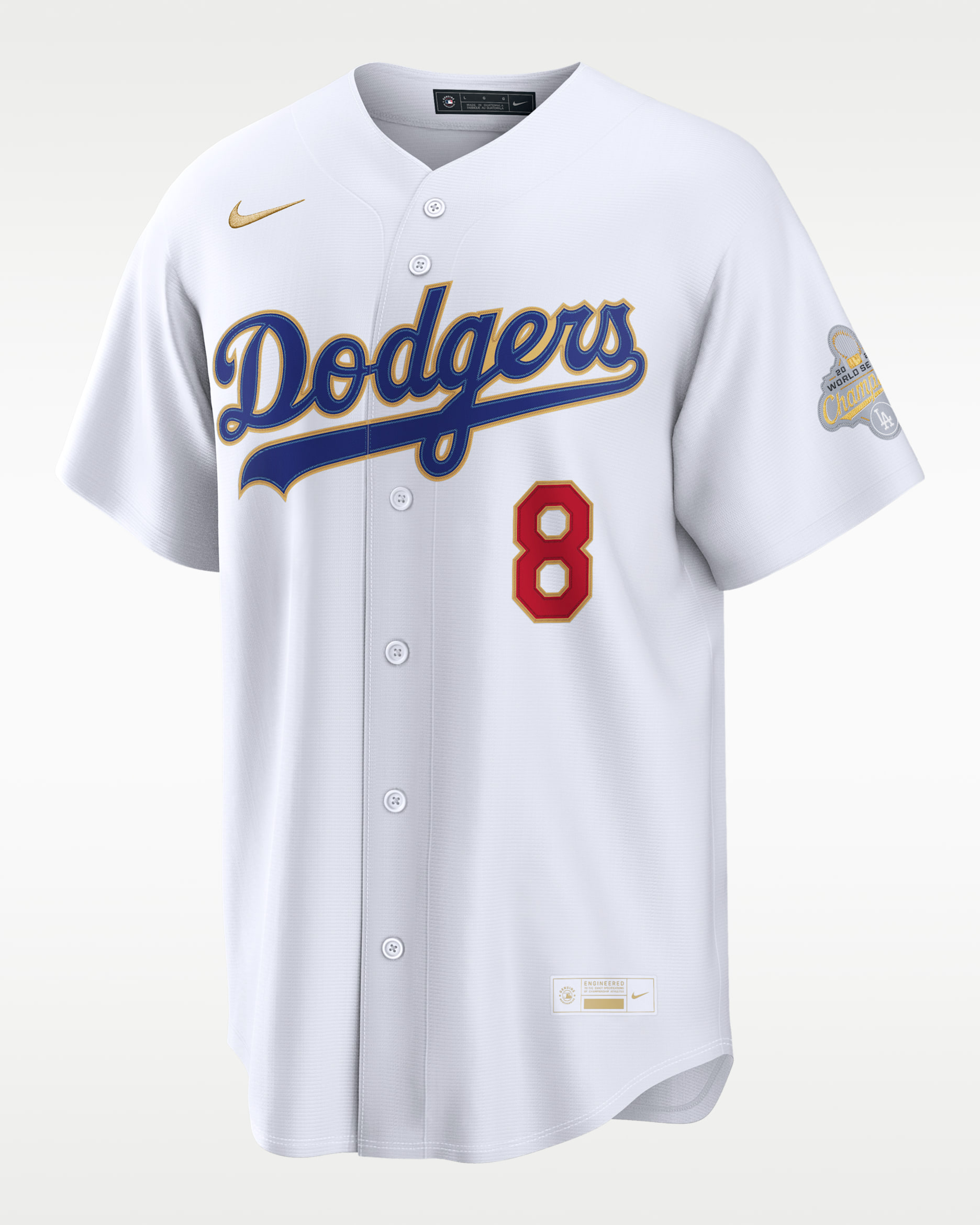 Enrique Hernández Los Angeles Dodgers 2025 World Series Champion Gold Series Men's Nike MLB Stadium Jersey - White