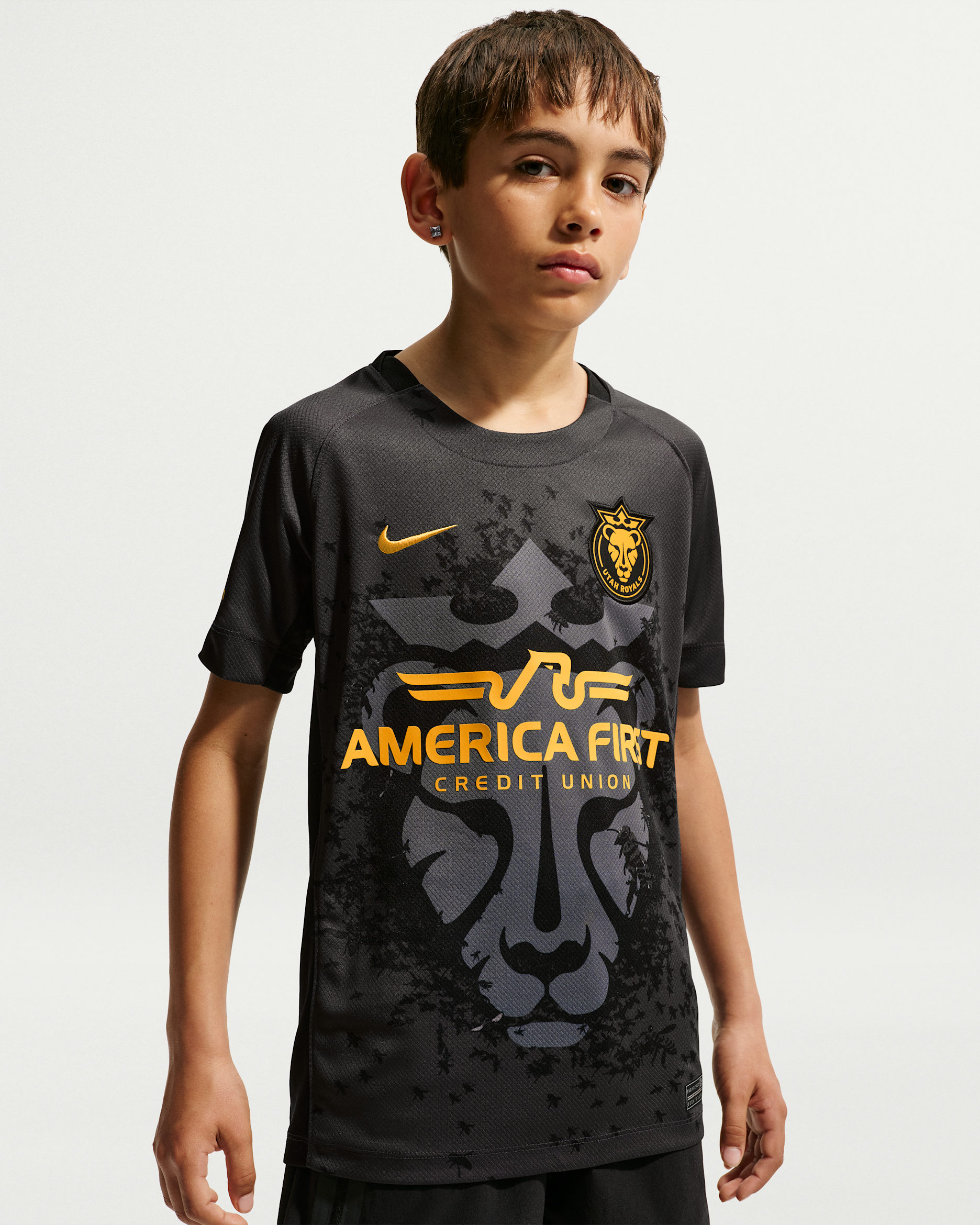 Utah Royals Stadium Away Big Kids' Nike Dri-FIT NWSL Replica Jersey - Anthracite