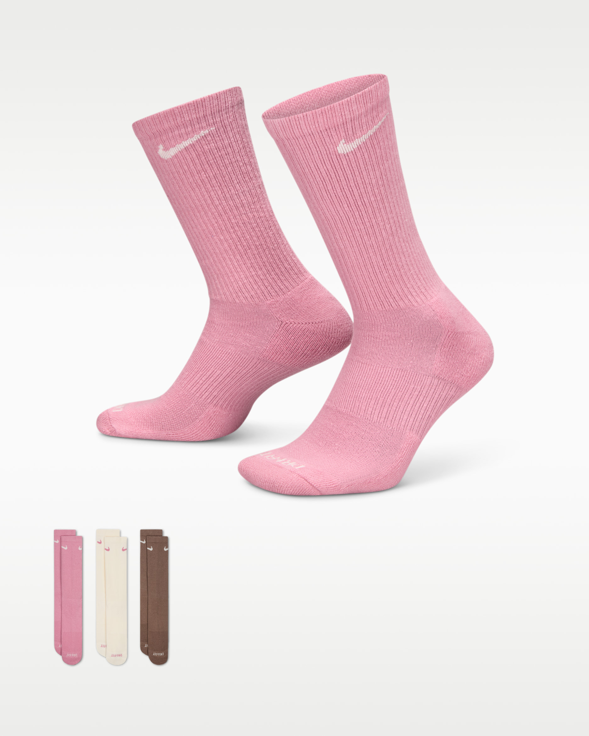 Nike Everyday Plus Cushioned Training Crew Socks (3 Pairs) - Multi-Colour