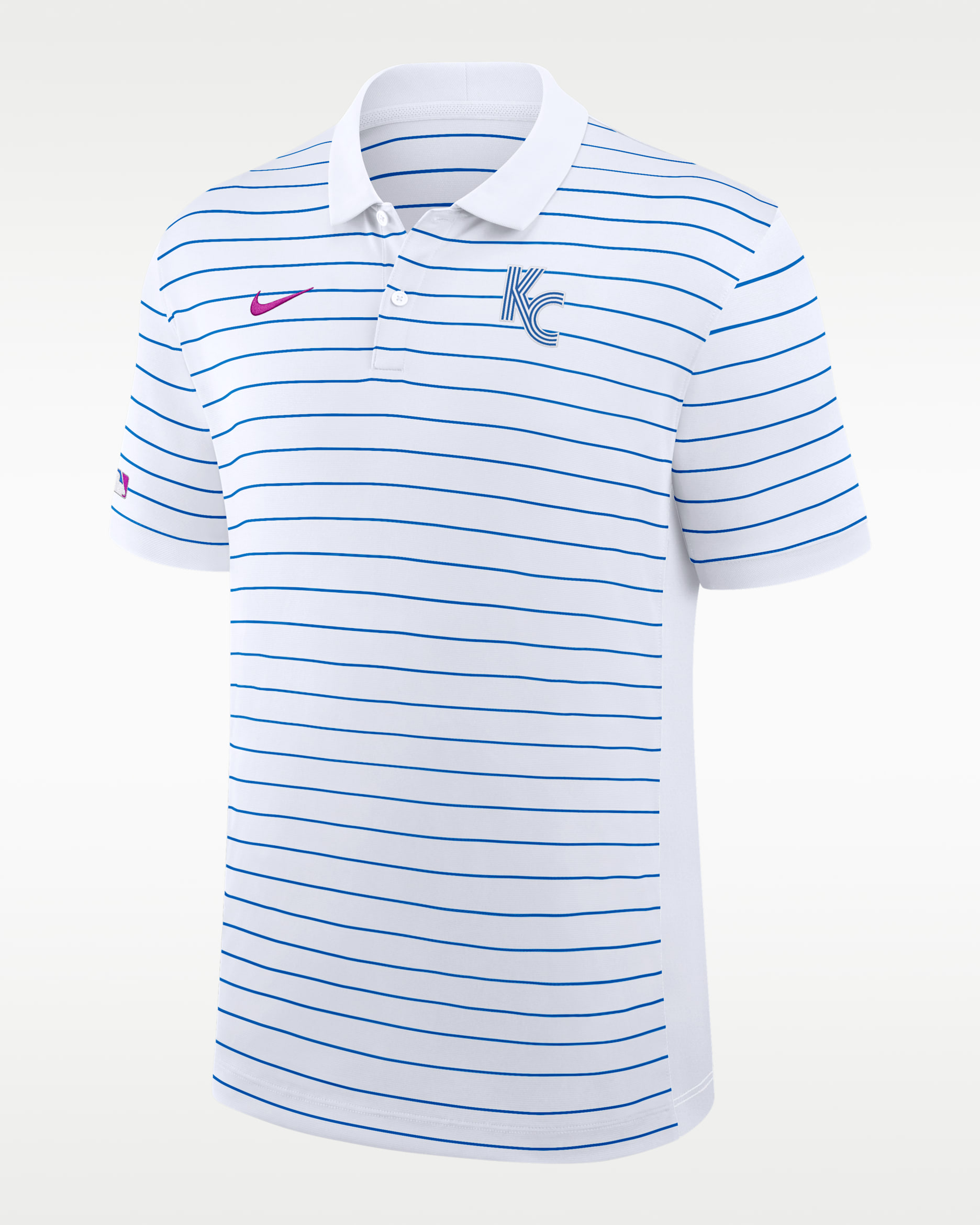 Kansas City Royals City Connect Striped Victory Men's Nike Dri-FIT MLB Polo - White