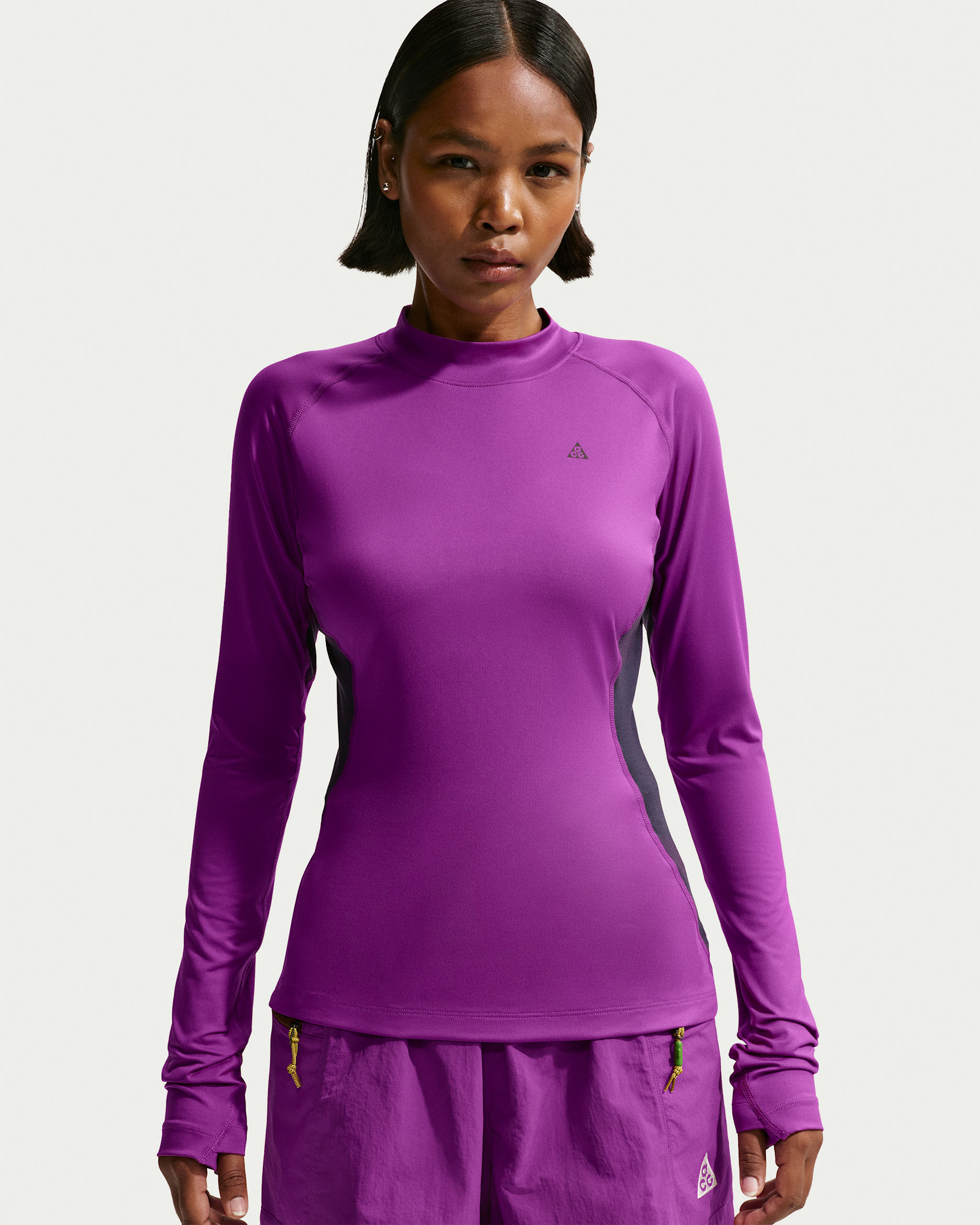 Playera de manga larga como capa base para mujer ACG Wildsee - Baya resaltado/Obsidiana/Naranja seguridad/Negro