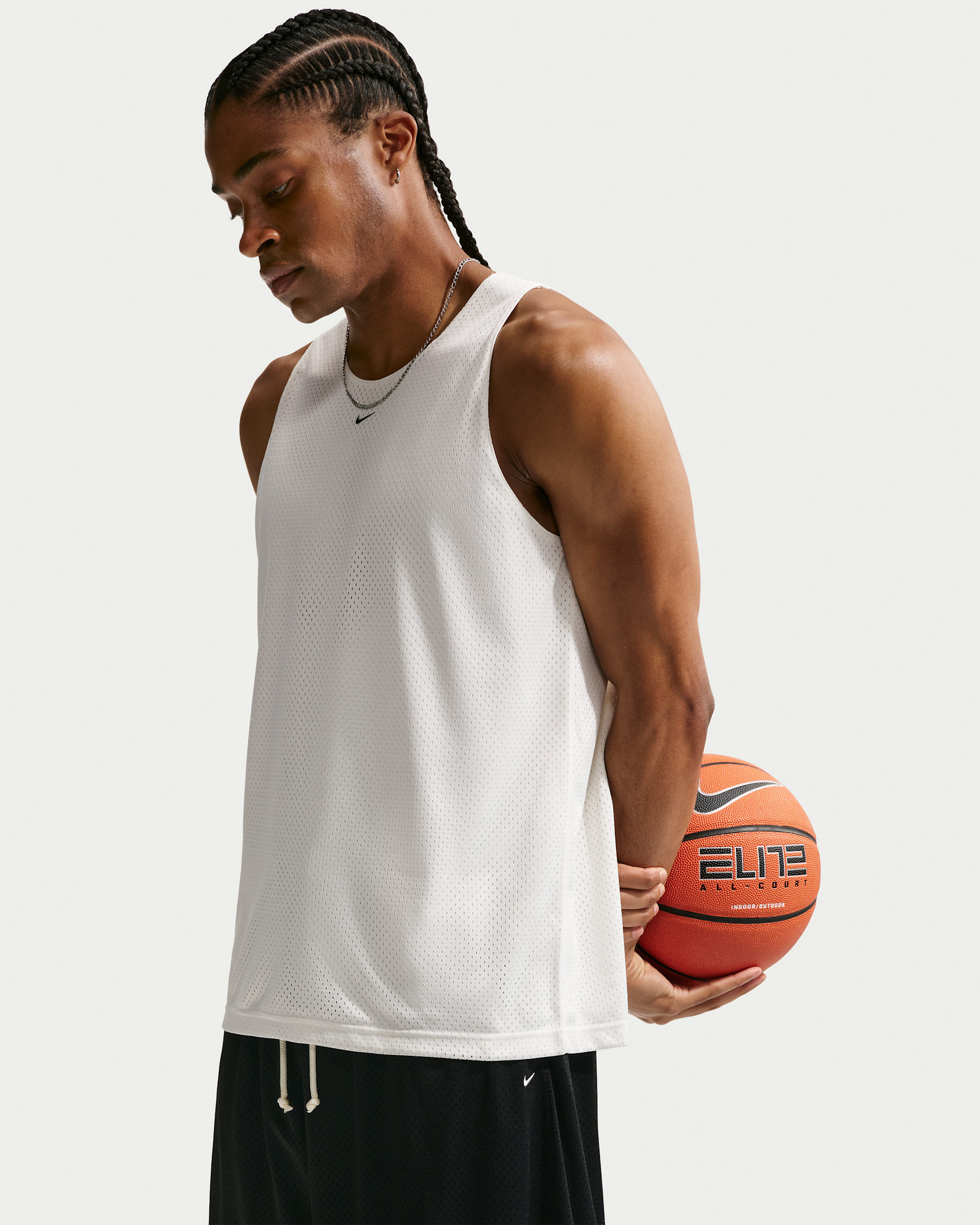 Nike Standard Issue Men's Practice Mesh Basketball Jersey - Sail/Black