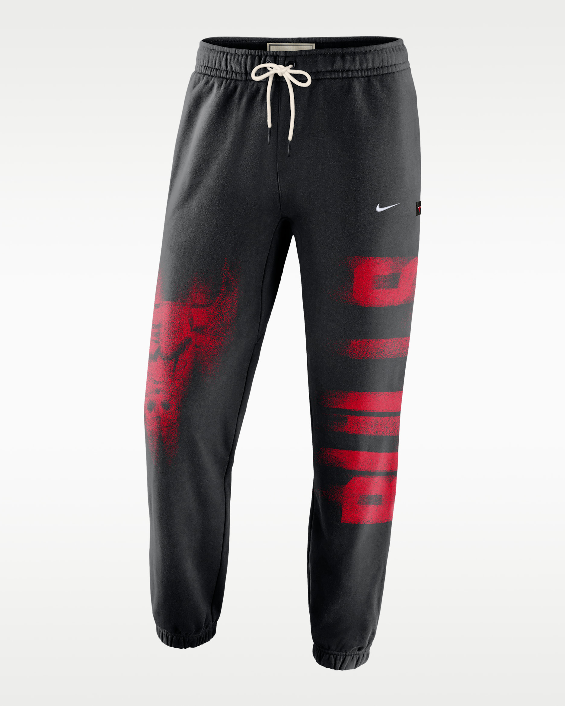 Pants de básquetbol de tejido Fleece Therma-FIT para hombre Chicago Bulls Standard Issue - Negro/Blanco