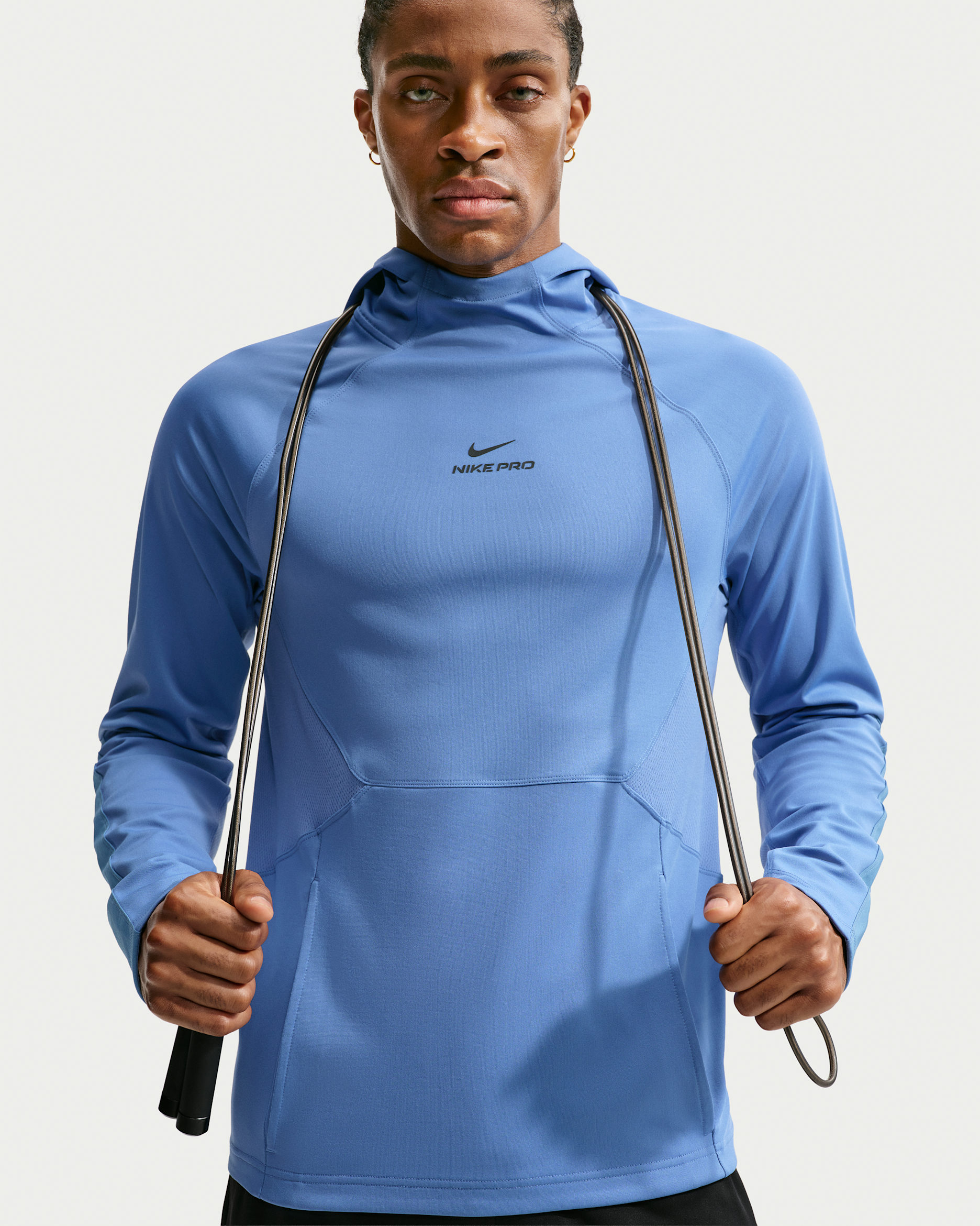 Nike Pro Men's Dri-FIT Mid-Layer Training Top - Indigo Storm/Black