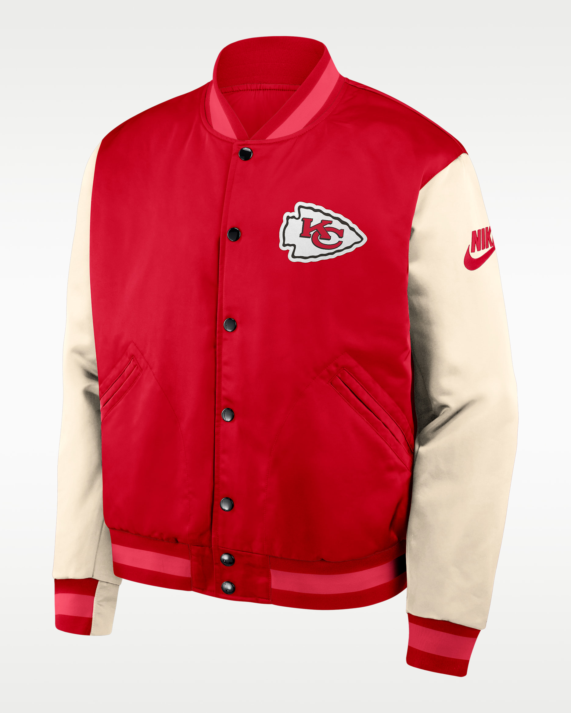 Kansas City Chiefs Rewind Legacy Men's Nike NFL Full-Snap Bomber Jacket - Red