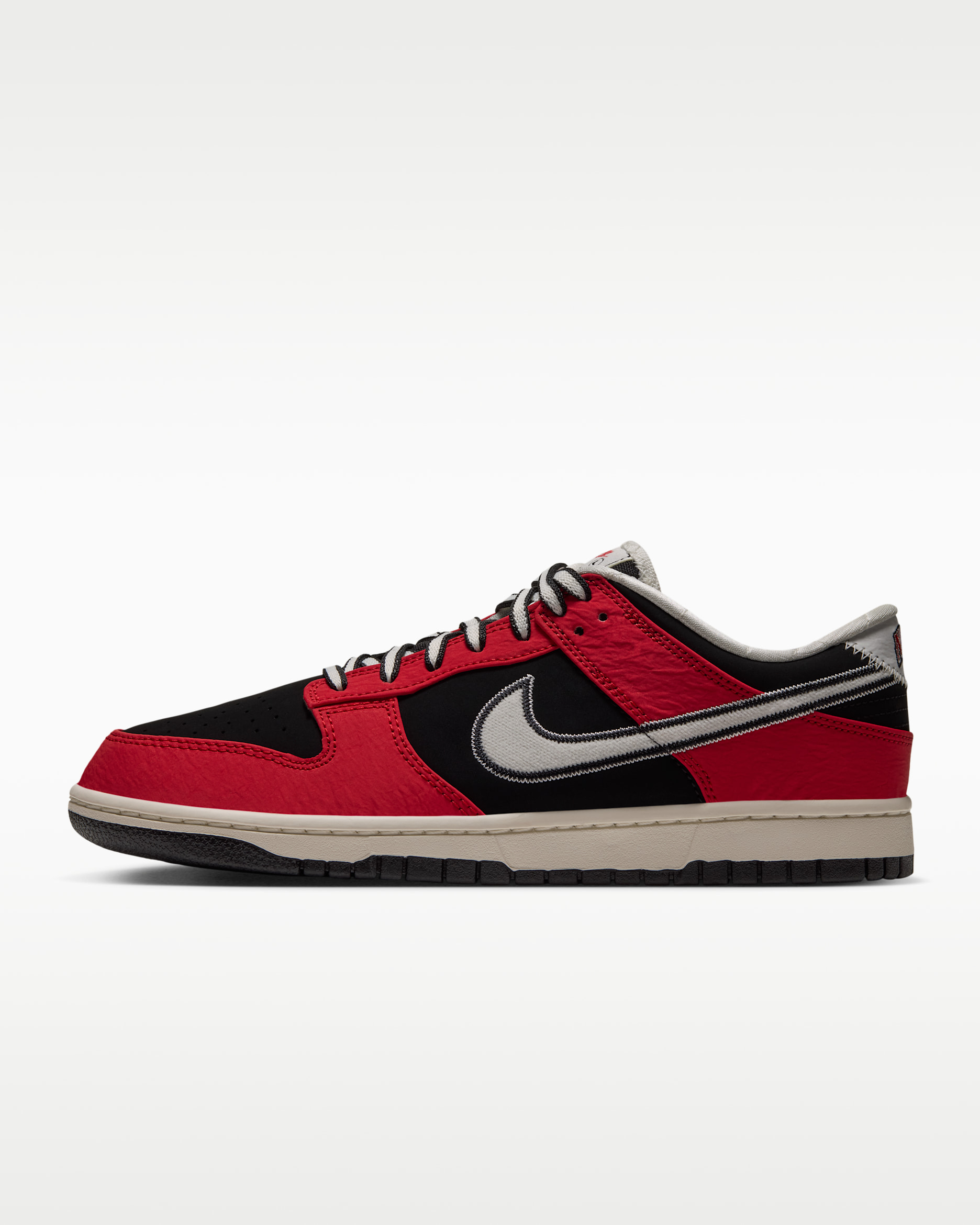 Nike Dunk Low Retro Men's Shoes - Black/University Red/Sail