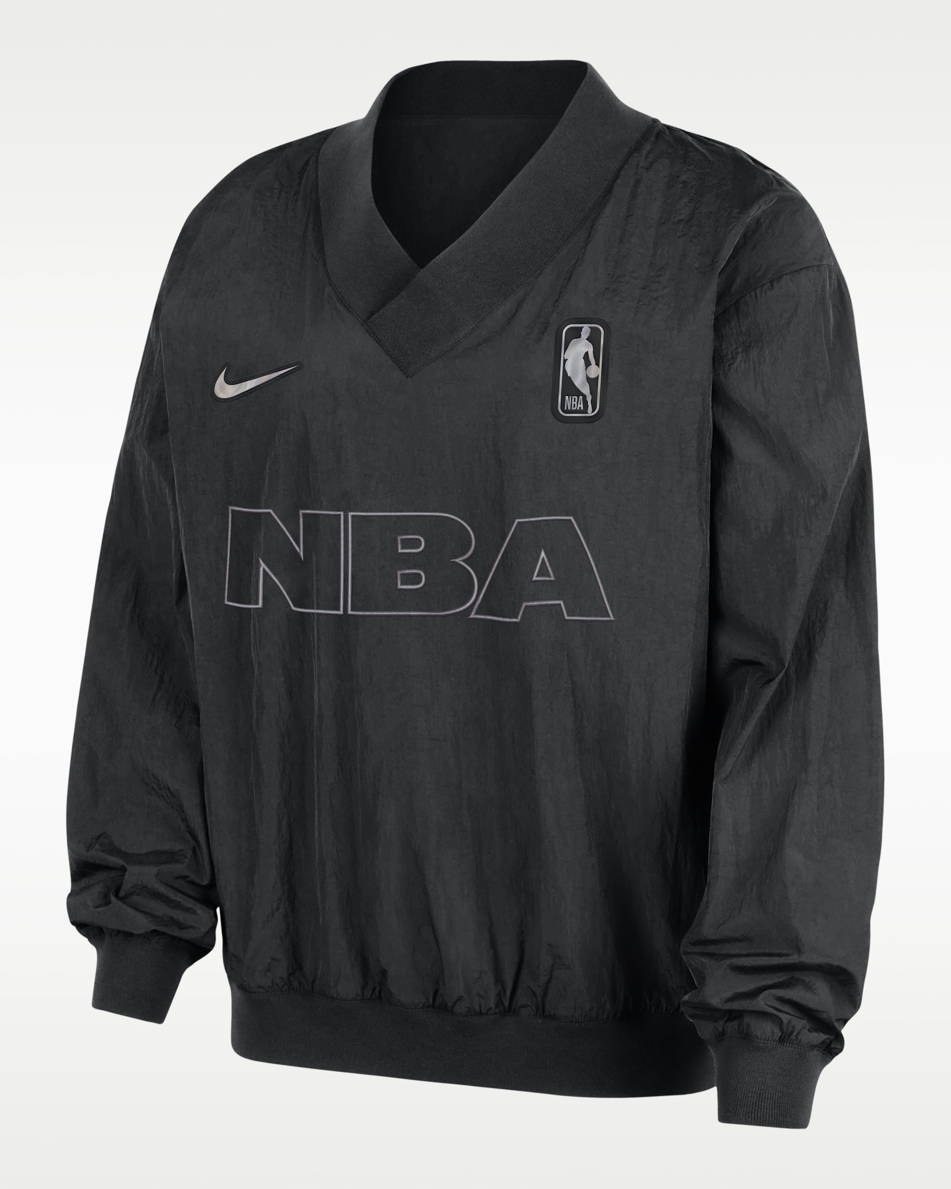 Team 31 Women's Nike NBA Woven Long-Sleeve V-Neck Top - Black